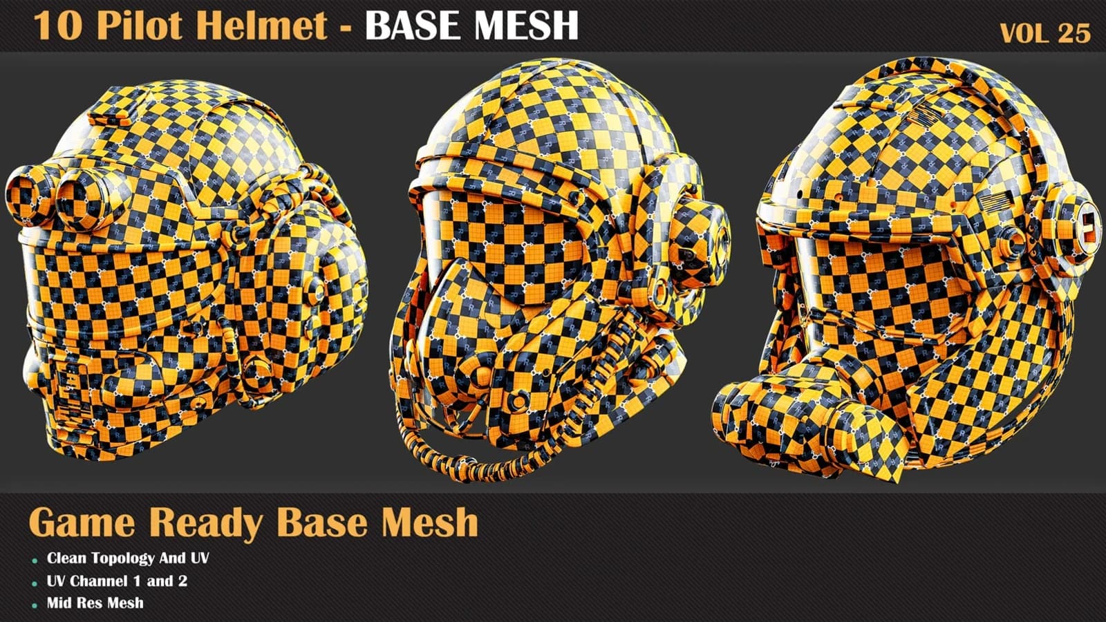 10 Pilot Helmet Base Mesh — VOL 25 — preview 2