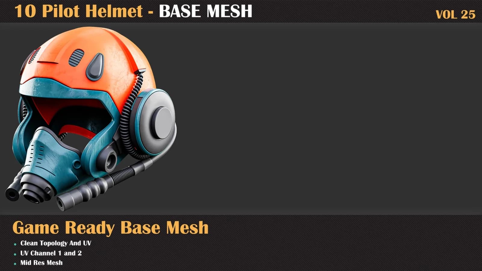 10 Pilot Helmet Base Mesh — VOL 25 — preview 6