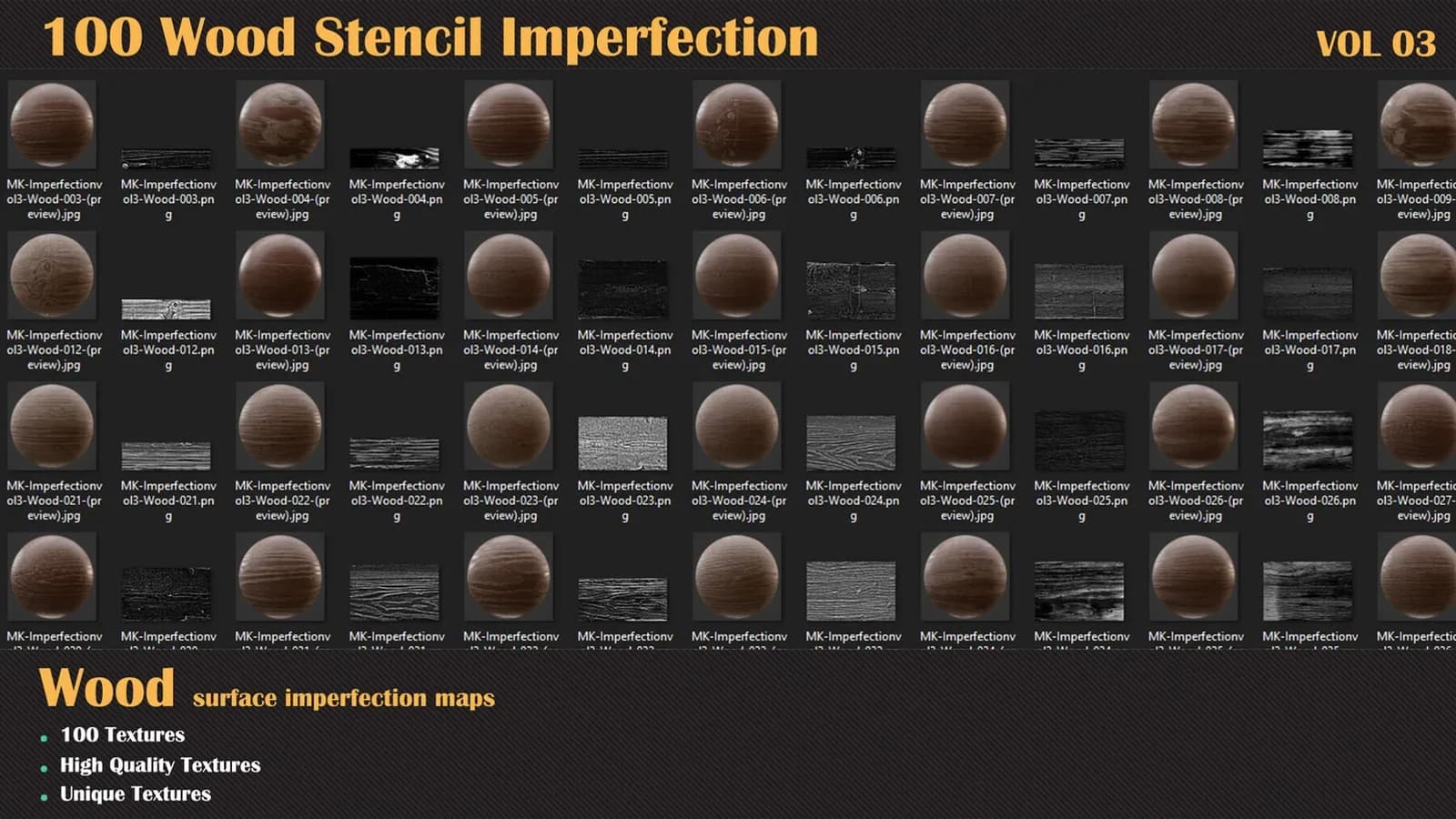 100 Wood Stencil Imperfection — VOL 03 — preview 2