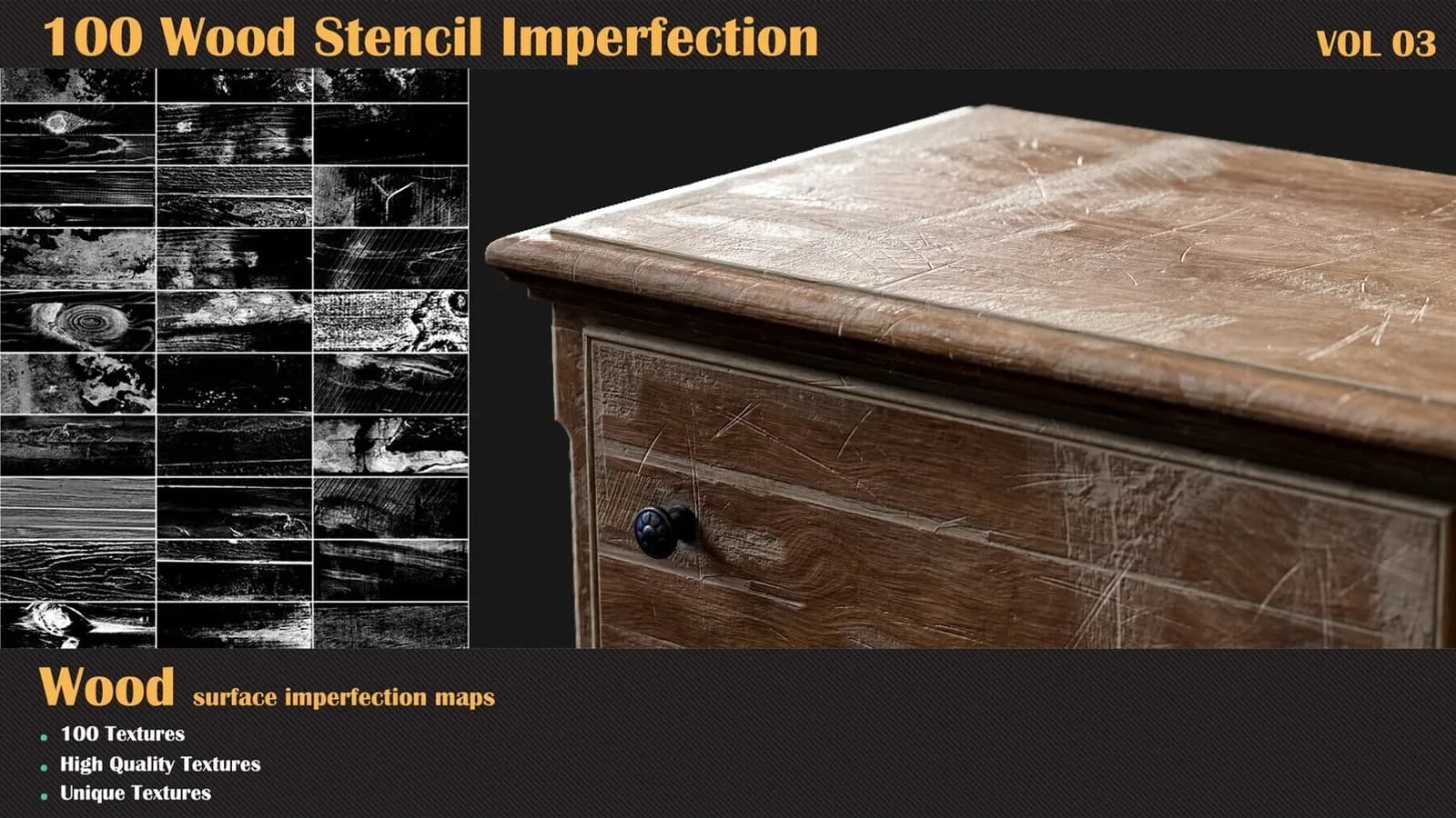 100 Wood Stencil Imperfection — VOL 03 — preview 3