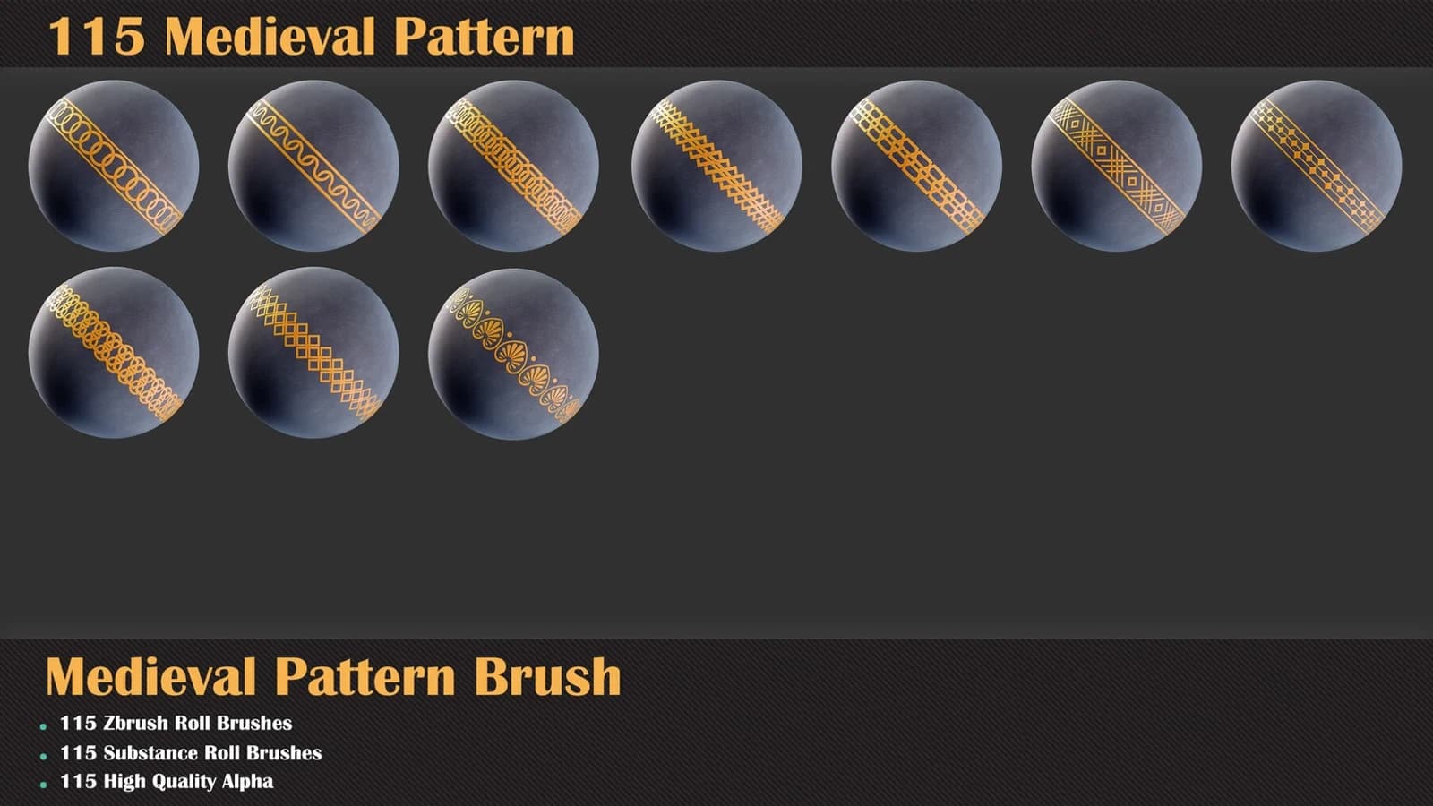 115 Medieval Pattern Brush — preview 8