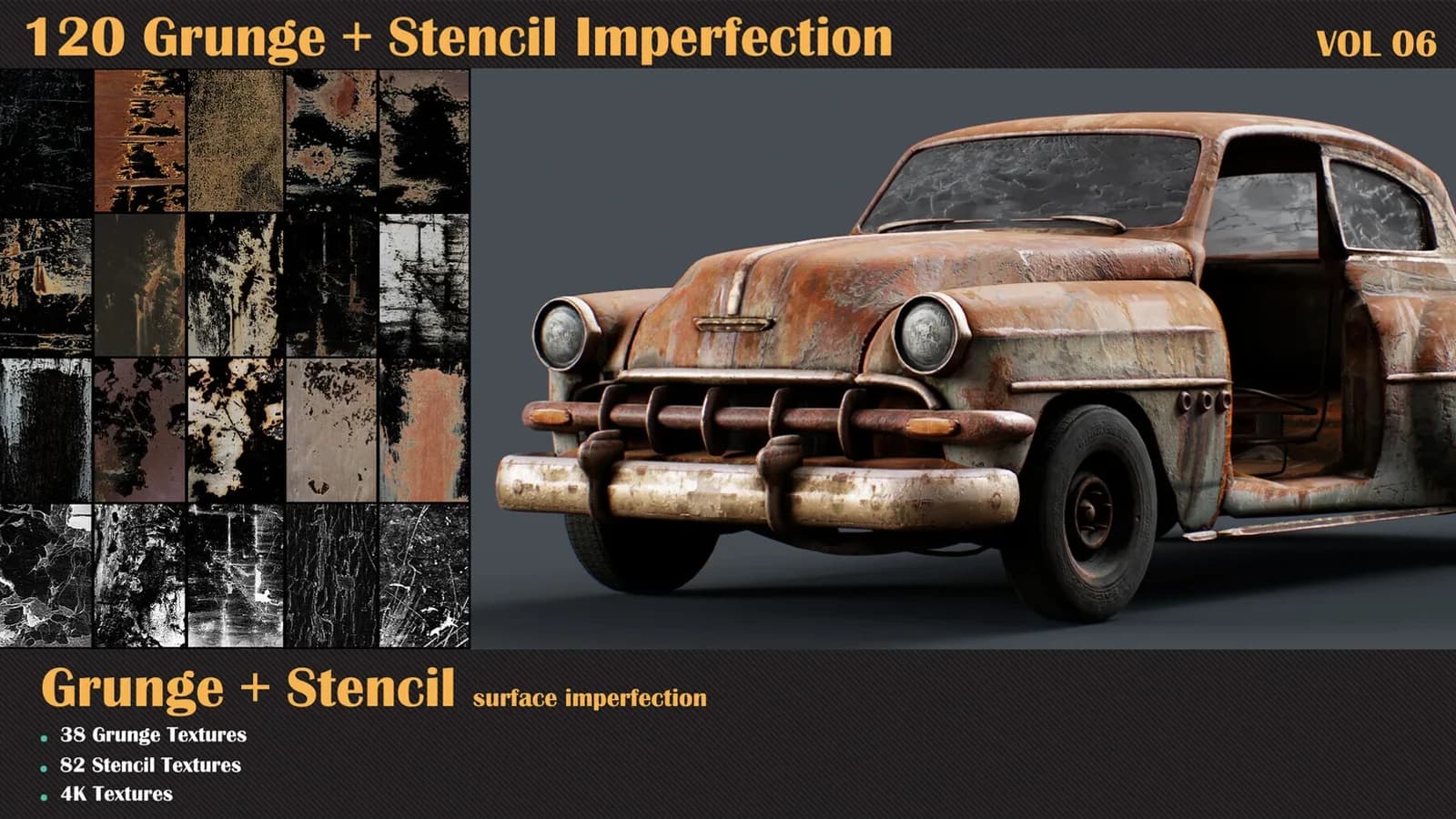 120 Grunge + Stencil Imperfection — VOL 06