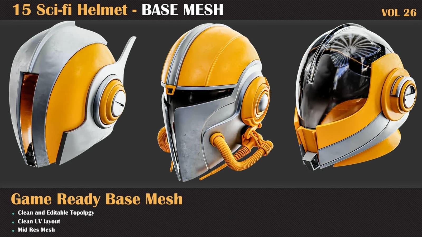 15 Sci-Fi Helmet Base Mesh — VOL 26 — preview 6