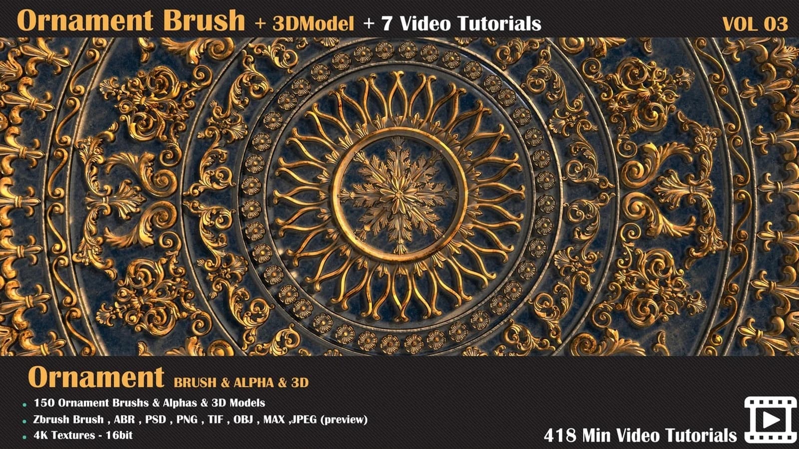 150 Ornament Brush and 3D Models + 7 Video Tutorials — VOL 05 — preview 9
