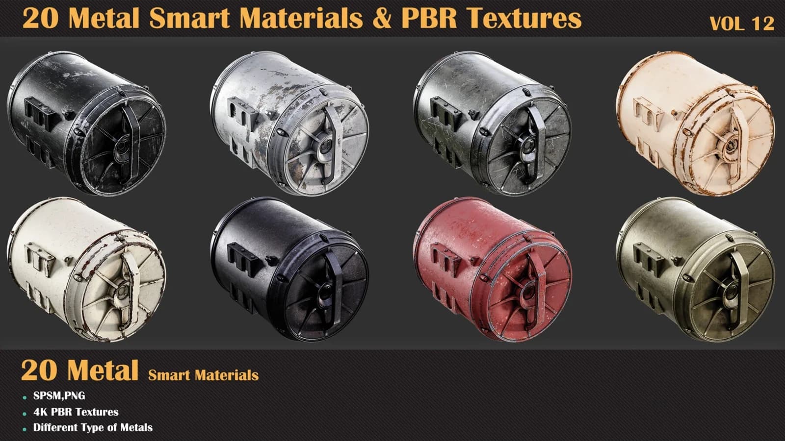 20 Metal Smart Materials & PBR Textures — VOL 12 — preview 3