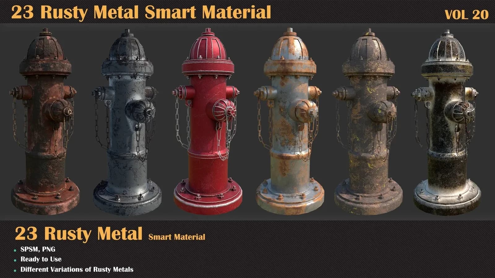 23 Rusty Metal Smart Material – Substance Painter — VOL 20 — preview 2