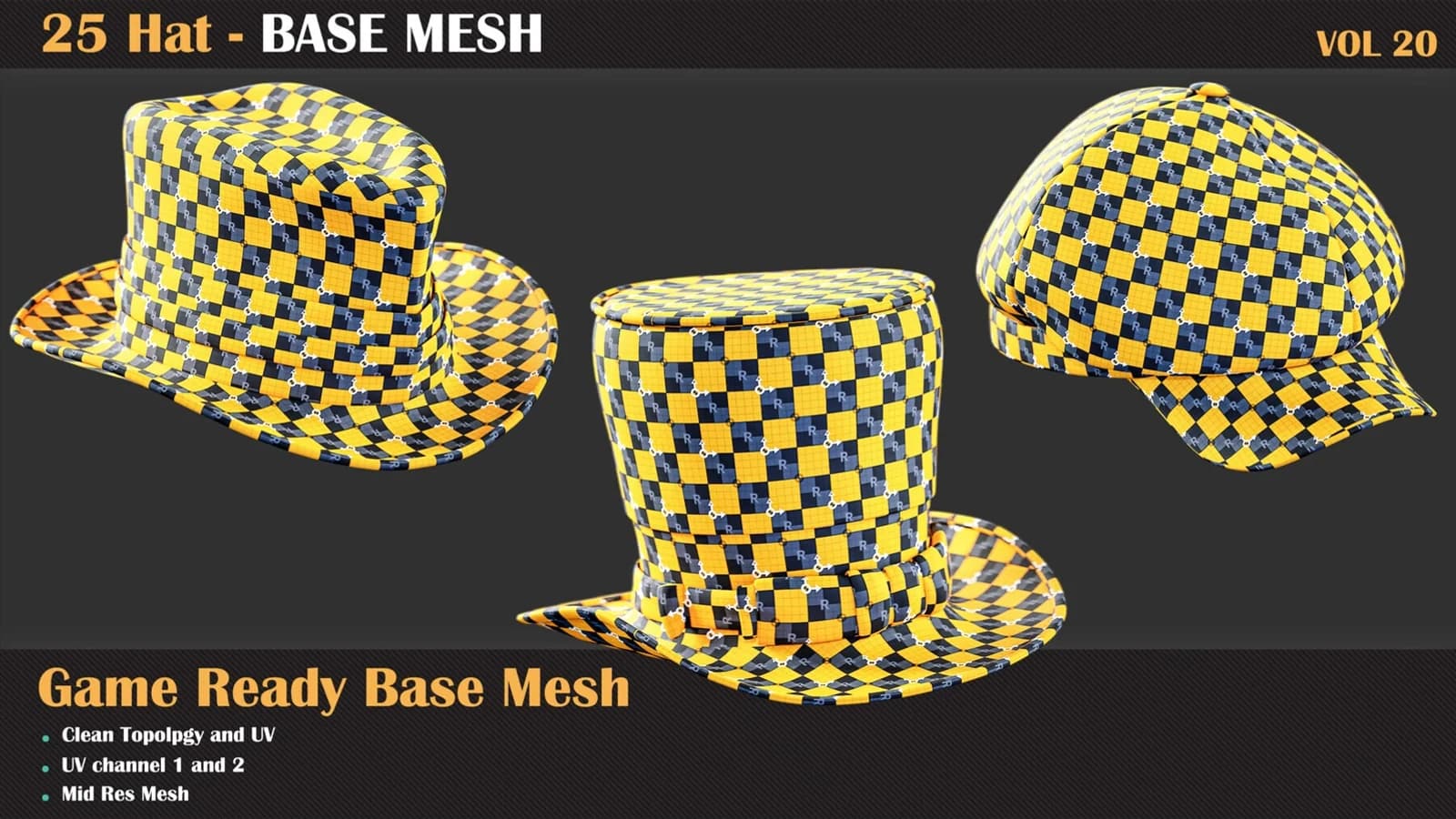 25 Hat Base Mesh — VOL 20 — preview 2