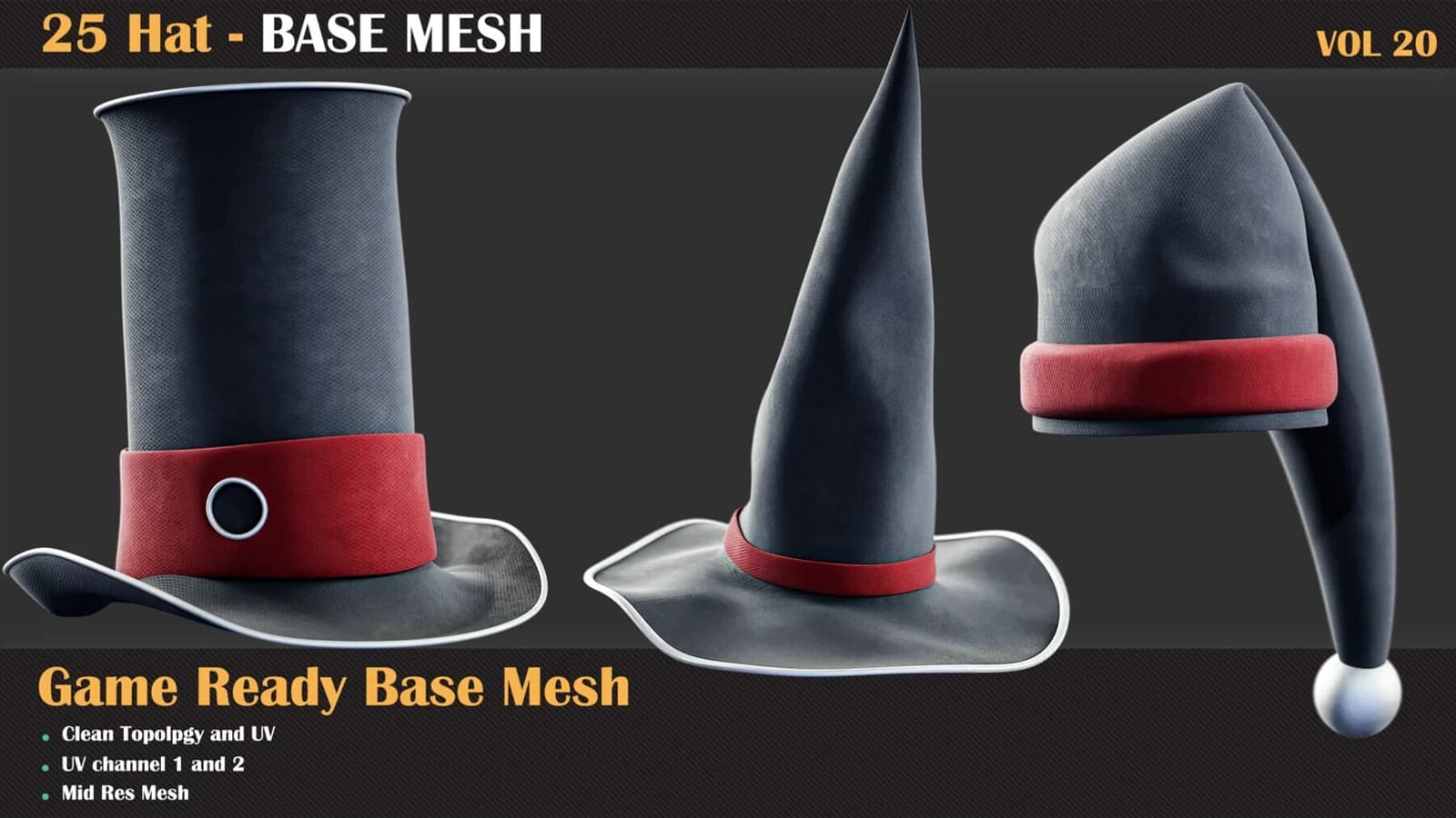 25 Hat Base Mesh — VOL 20 — preview 6