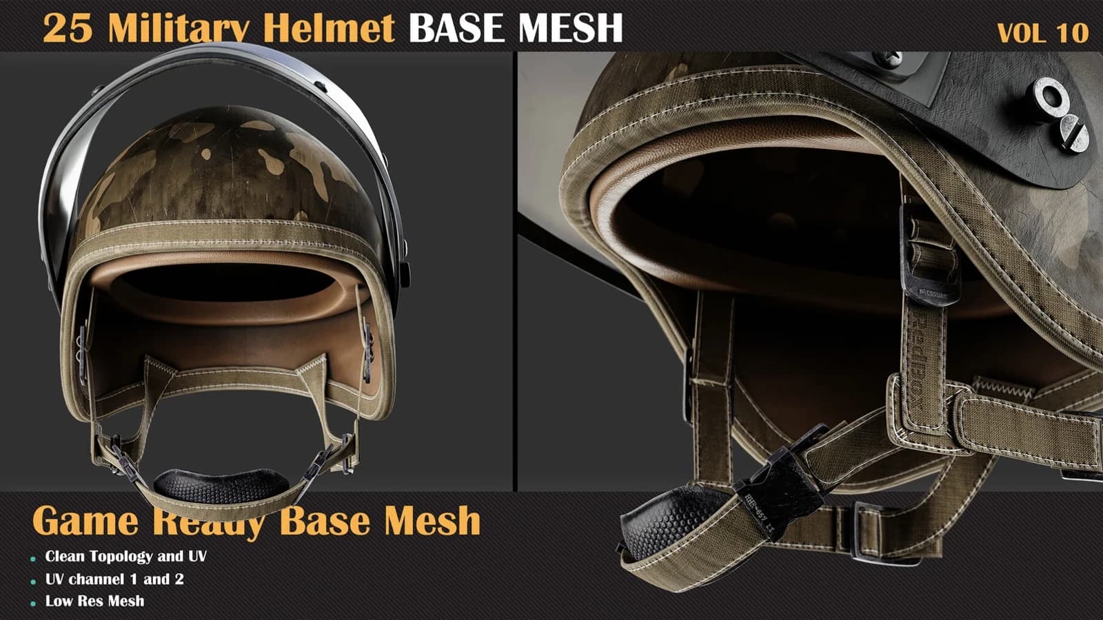 25 Military Helmet Base Mesh — VOL 10 — preview 2