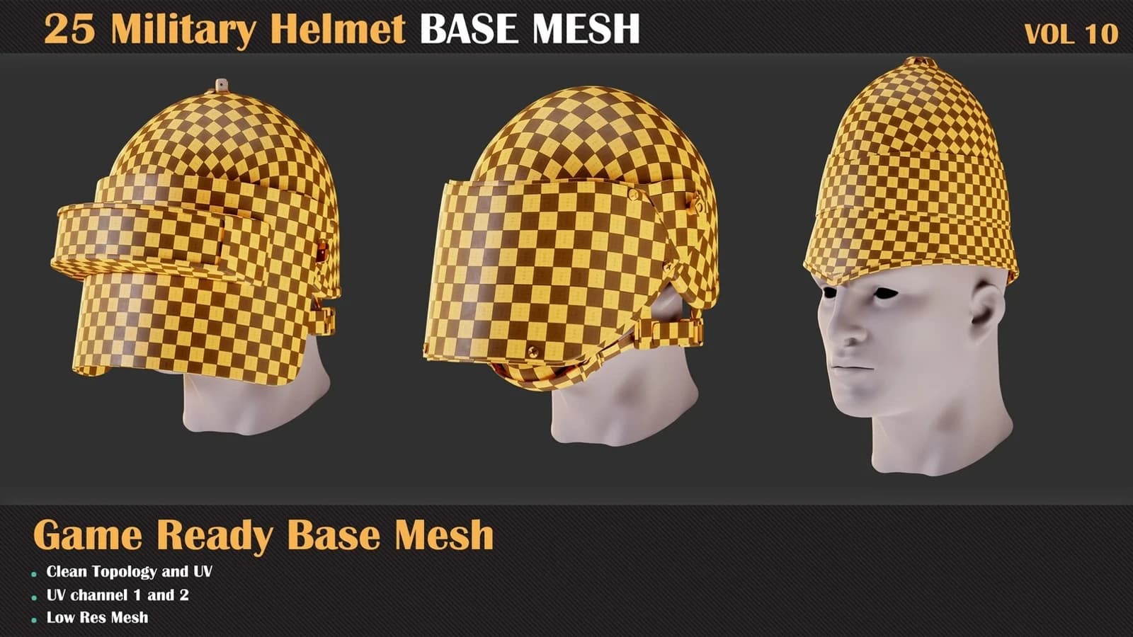 25 Military Helmet Base Mesh — VOL 10 — preview 3