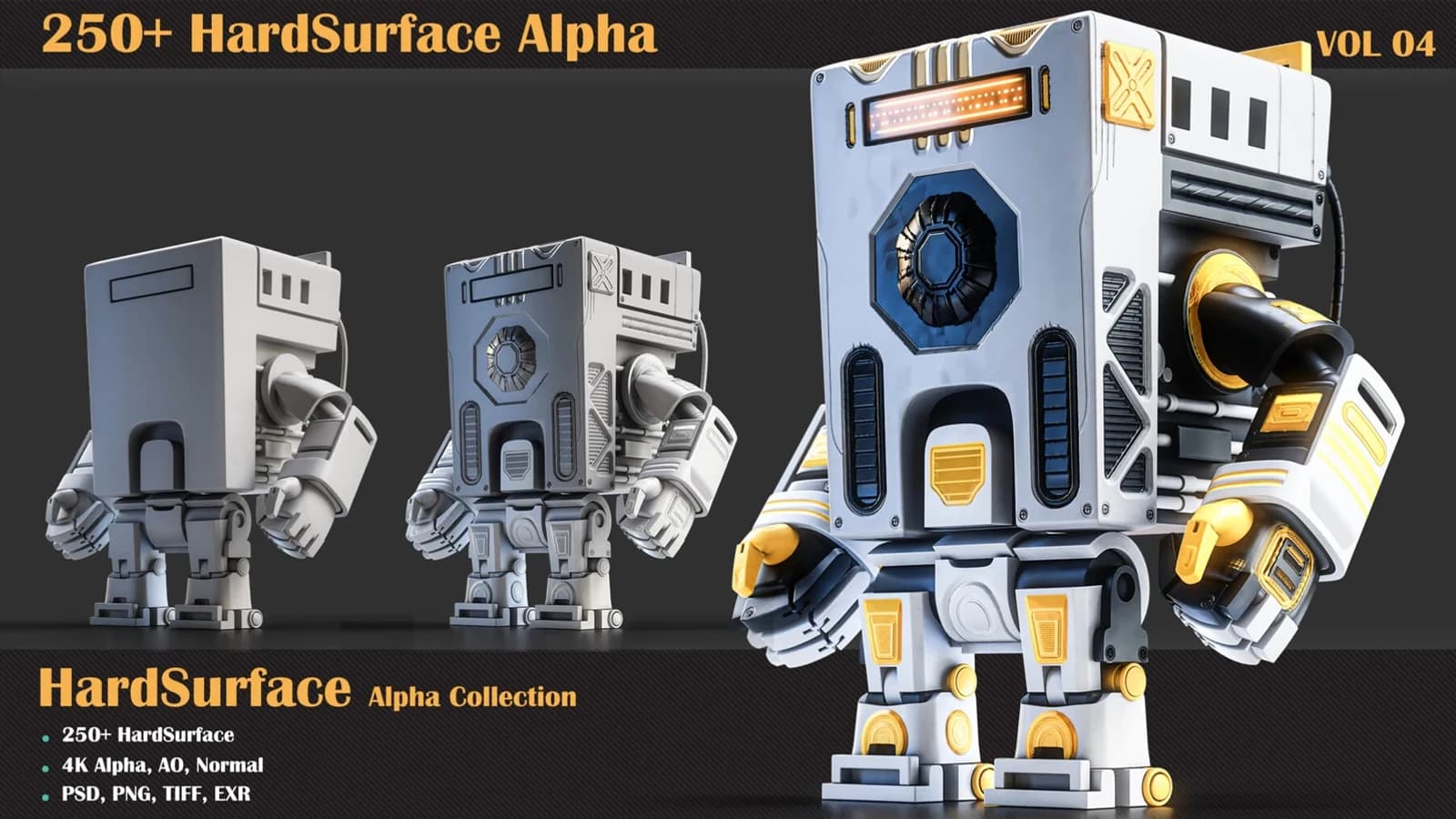 250+ HardSurface Alpha — VOL 04 — preview 2