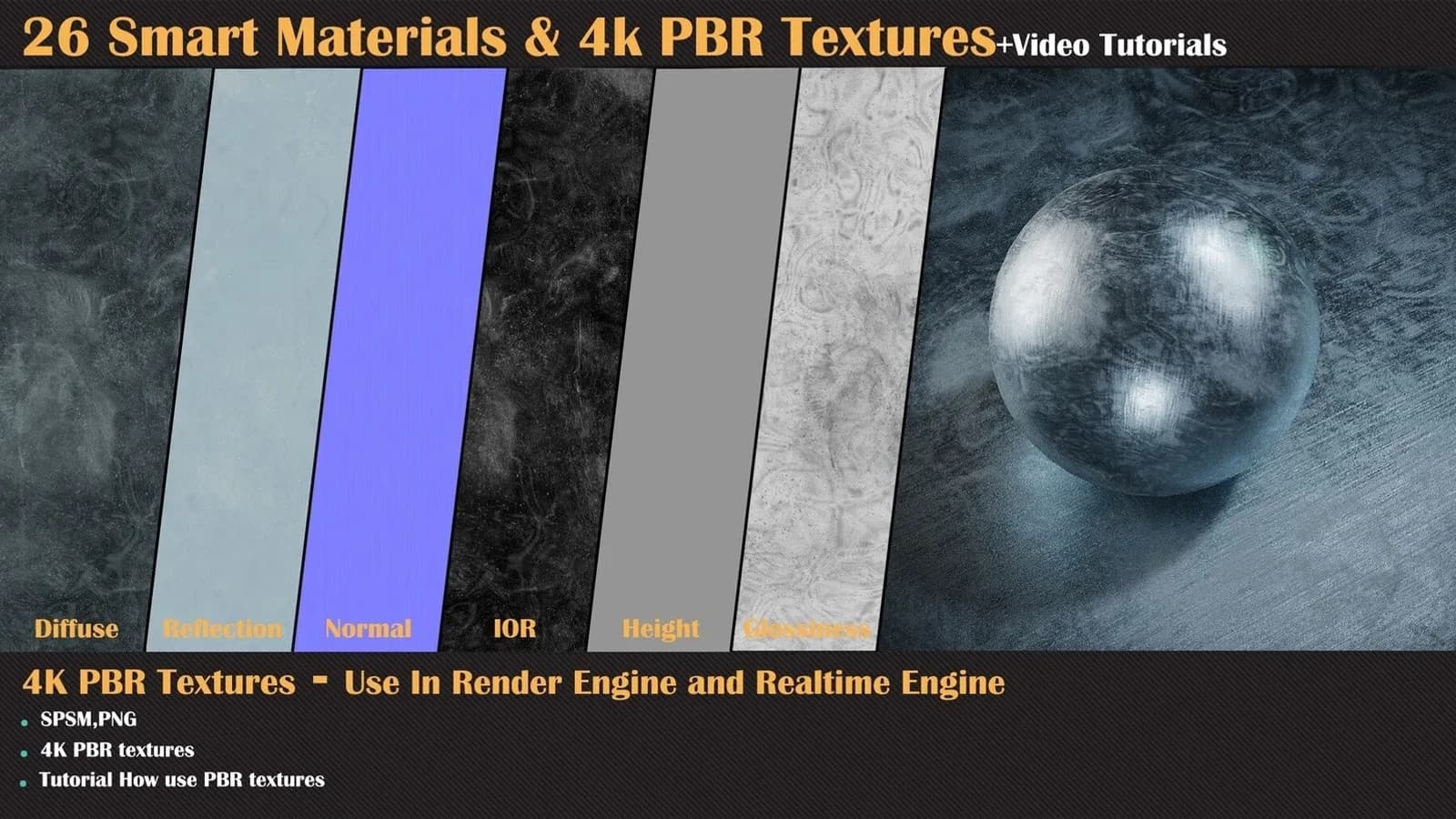 26 Smart Materials and 4K PBR Textures + Video Tutorial — VOL 01 — preview 5