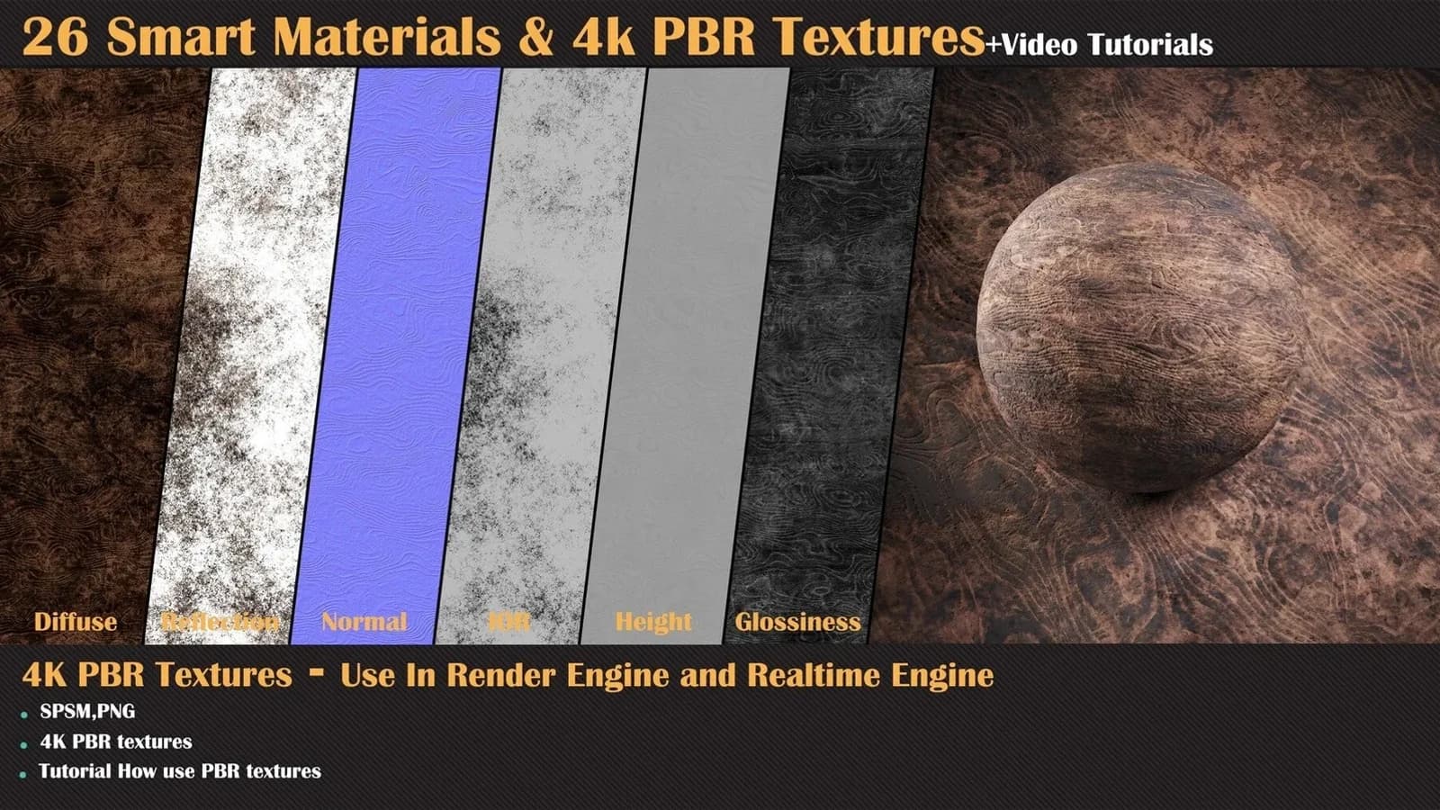 26 Smart Materials and 4K PBR Textures + Video Tutorial — VOL 01 — preview 8