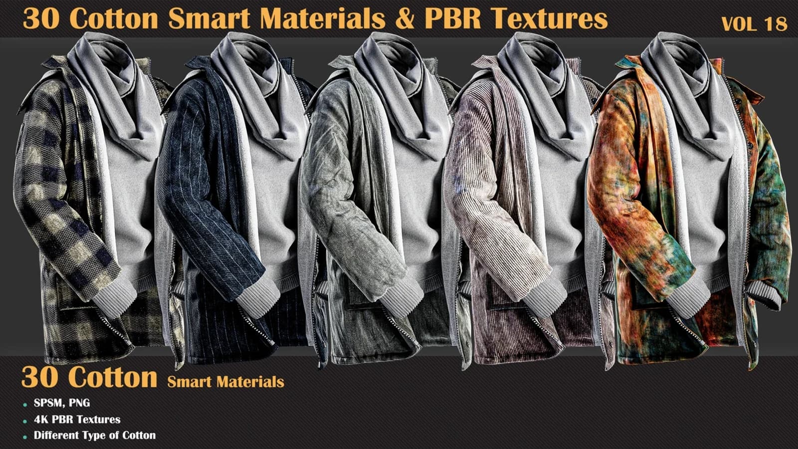 30 Cotton Smart Materials & PBR Textures — VOL 18 — preview 7
