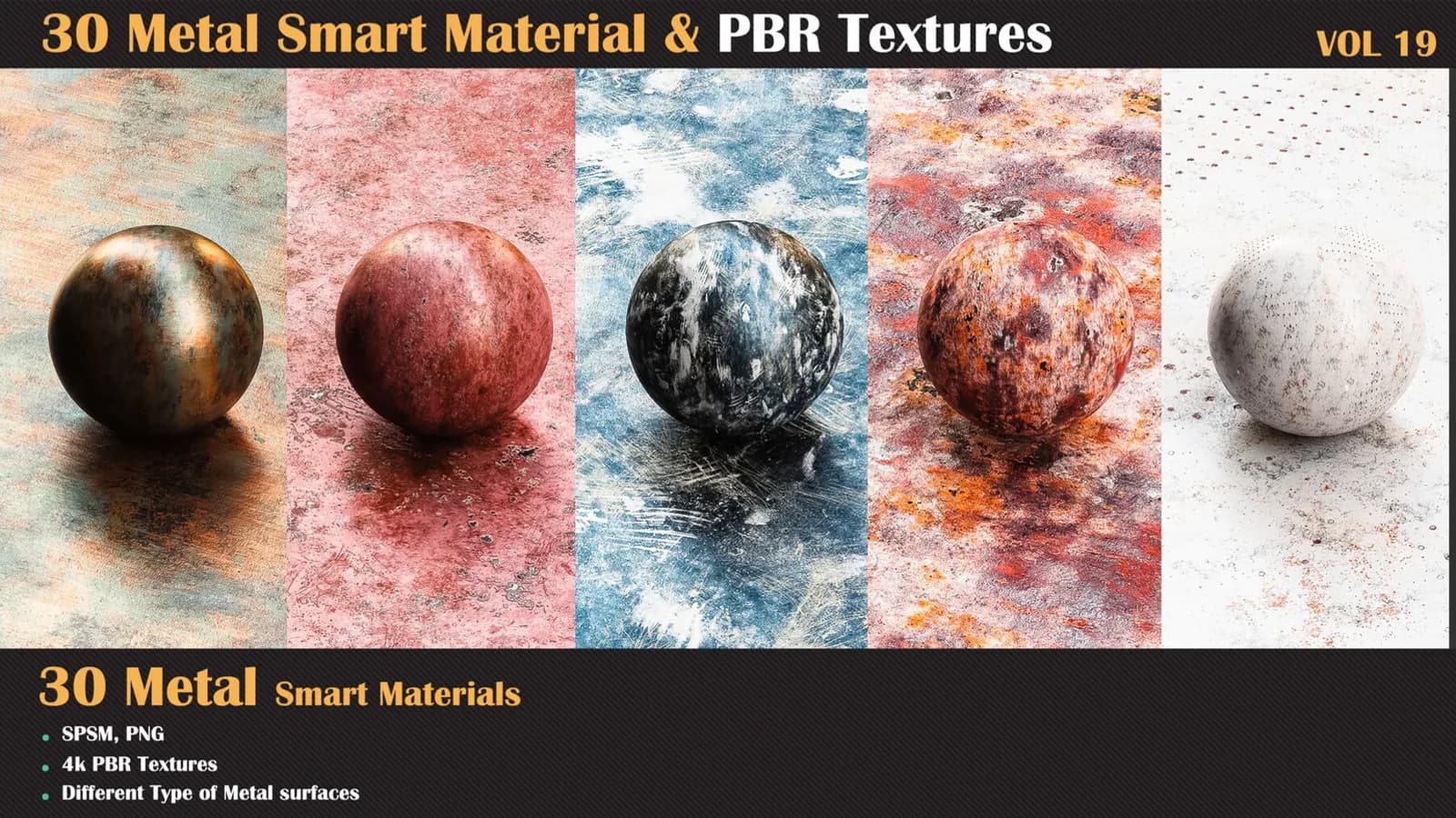 30 Metal Smart Materials & PBR Textures — VOL 19 — preview 5