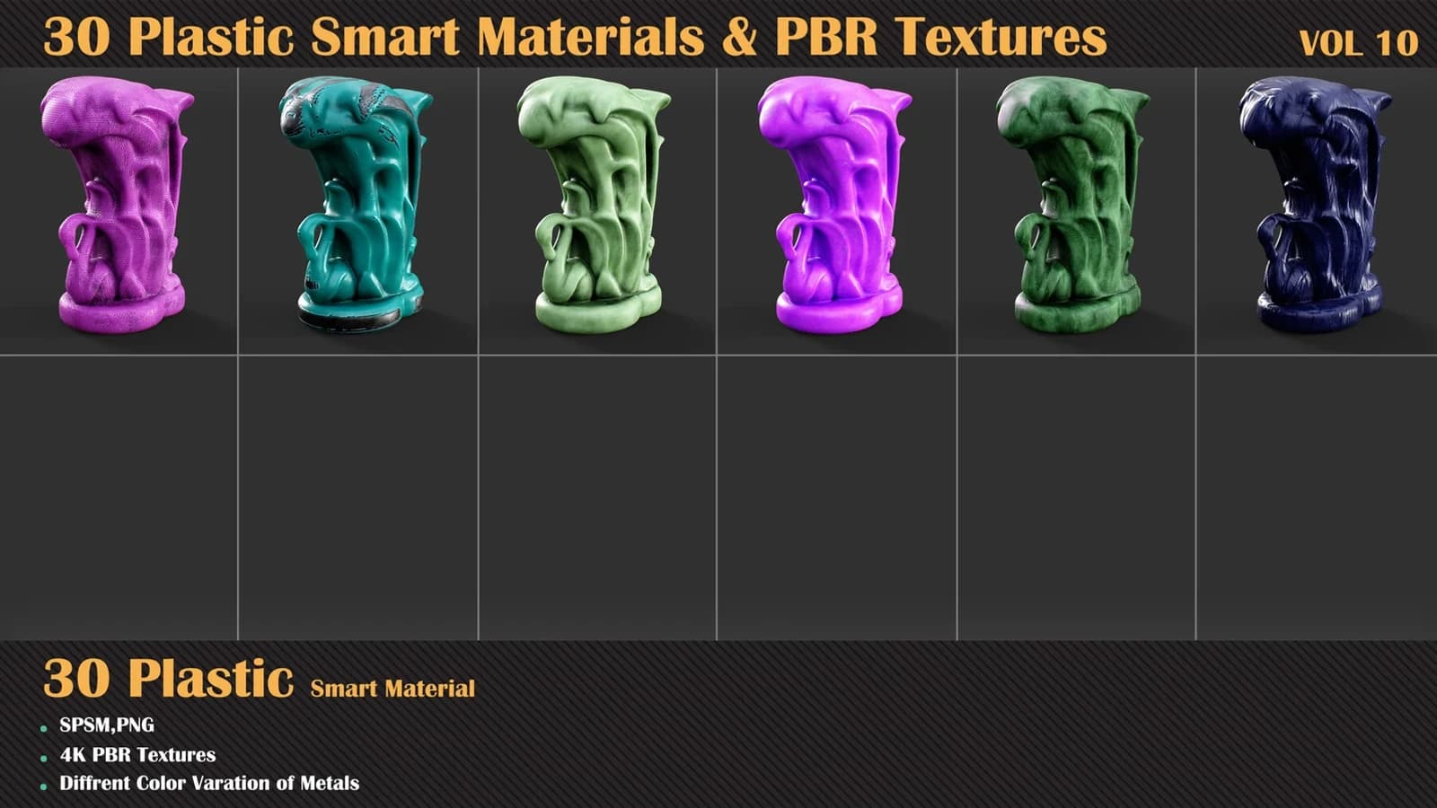 30 Plastic Smart Materials & PBR Textures — VOL 10 — preview 5