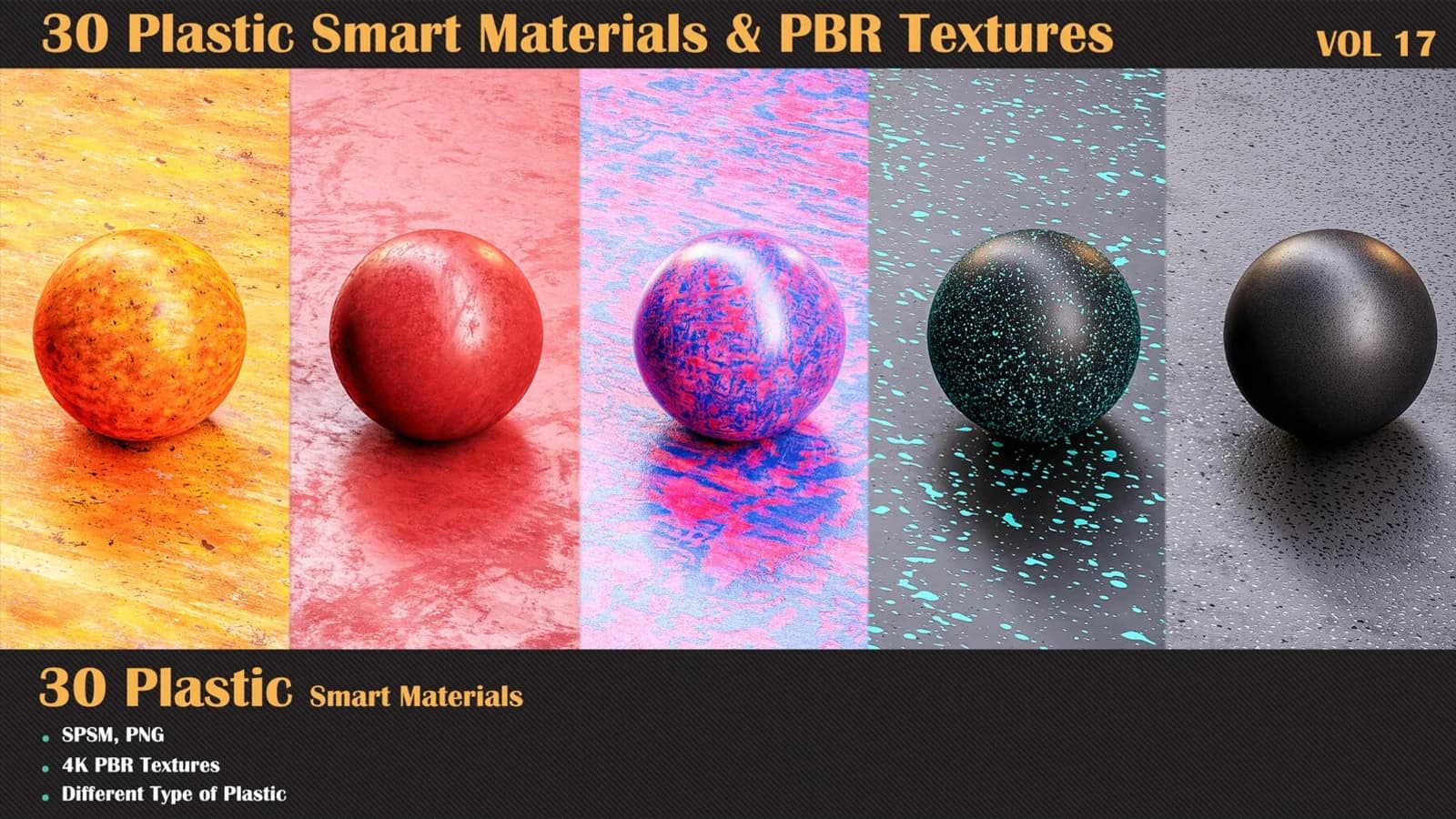 30 Plastic Smart Materials & PBR Textures — VOL 17 — preview 6