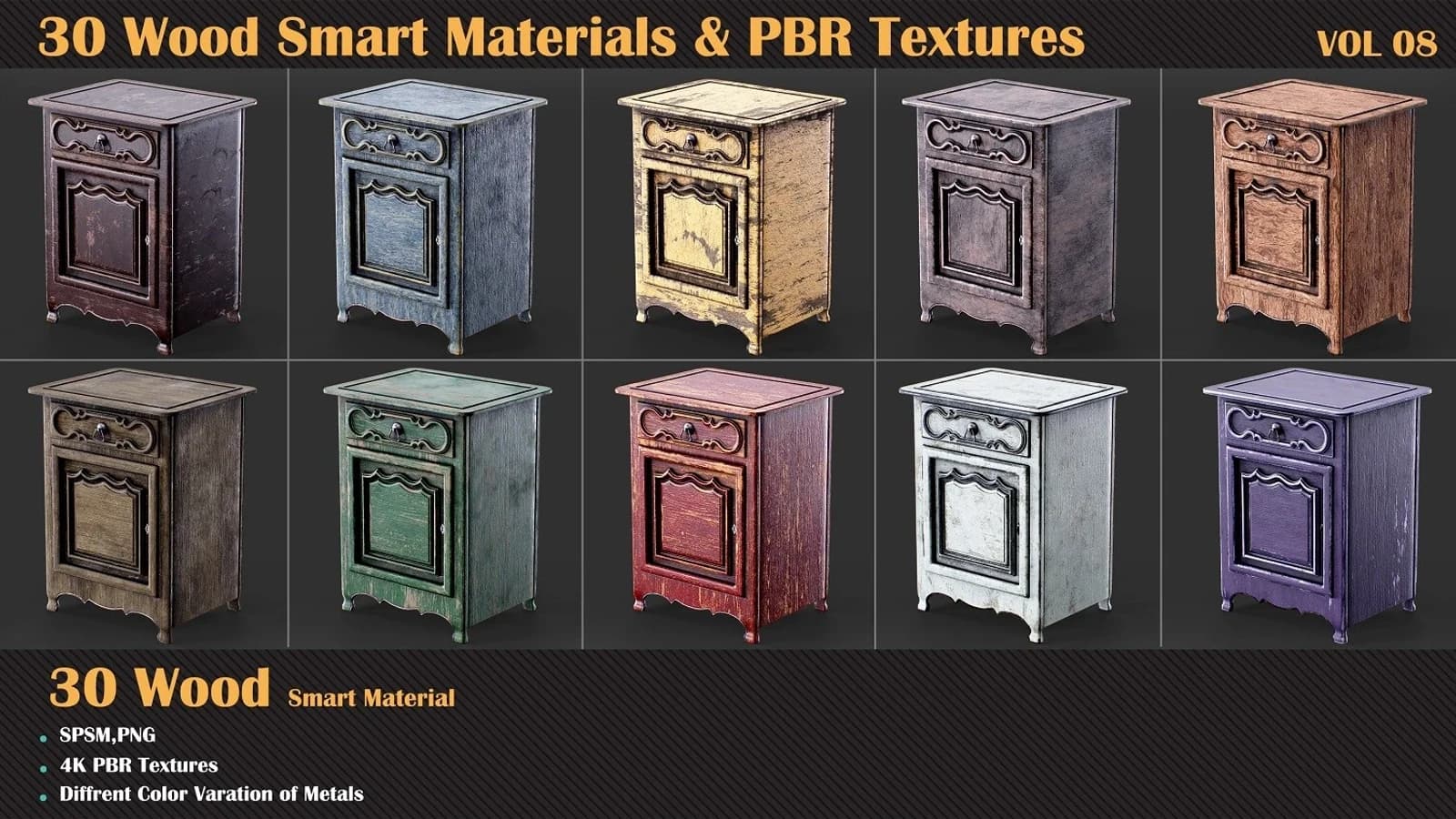 30 Wood Smart Materials & PBR Textures — VOL 08 — preview 4
