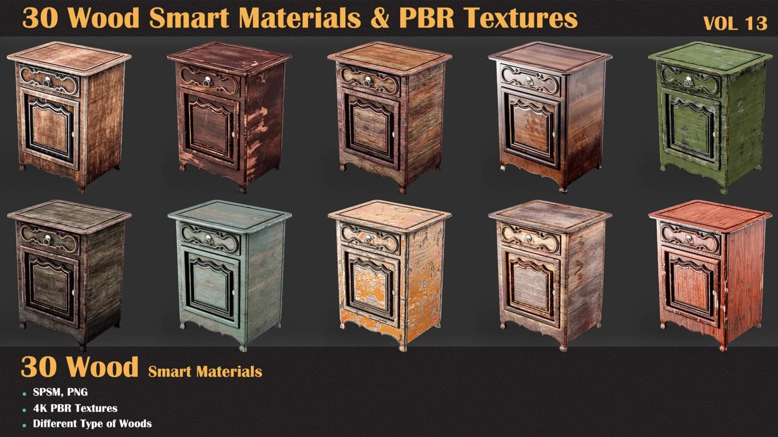 30 Wood Smart Materials & PBR Textures — VOL 13 — preview 2