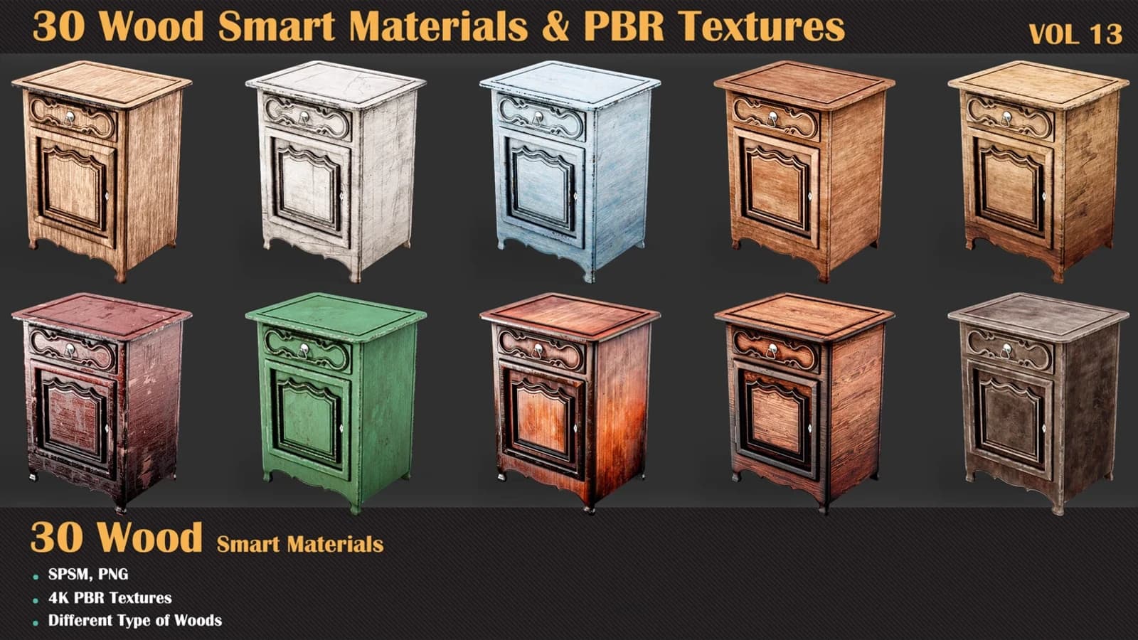30 Wood Smart Materials & PBR Textures — VOL 13 — preview 3
