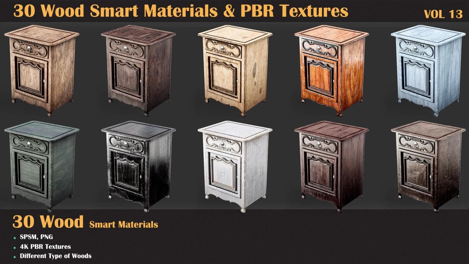 30 Wood Smart Materials & PBR Textures — VOL 13 — preview 4
