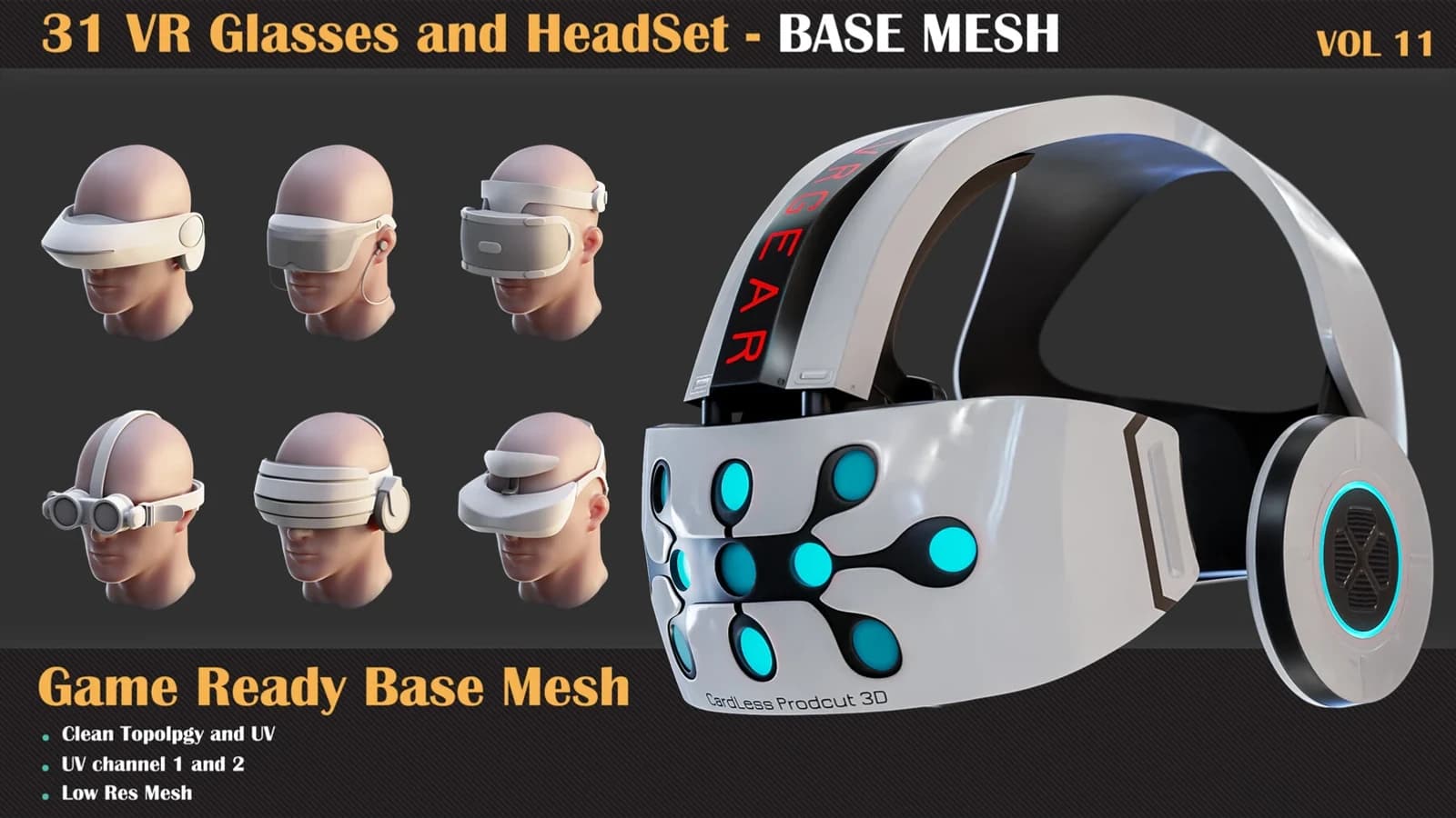 32 VR Glasses and Headset Base Mesh — VOL 11