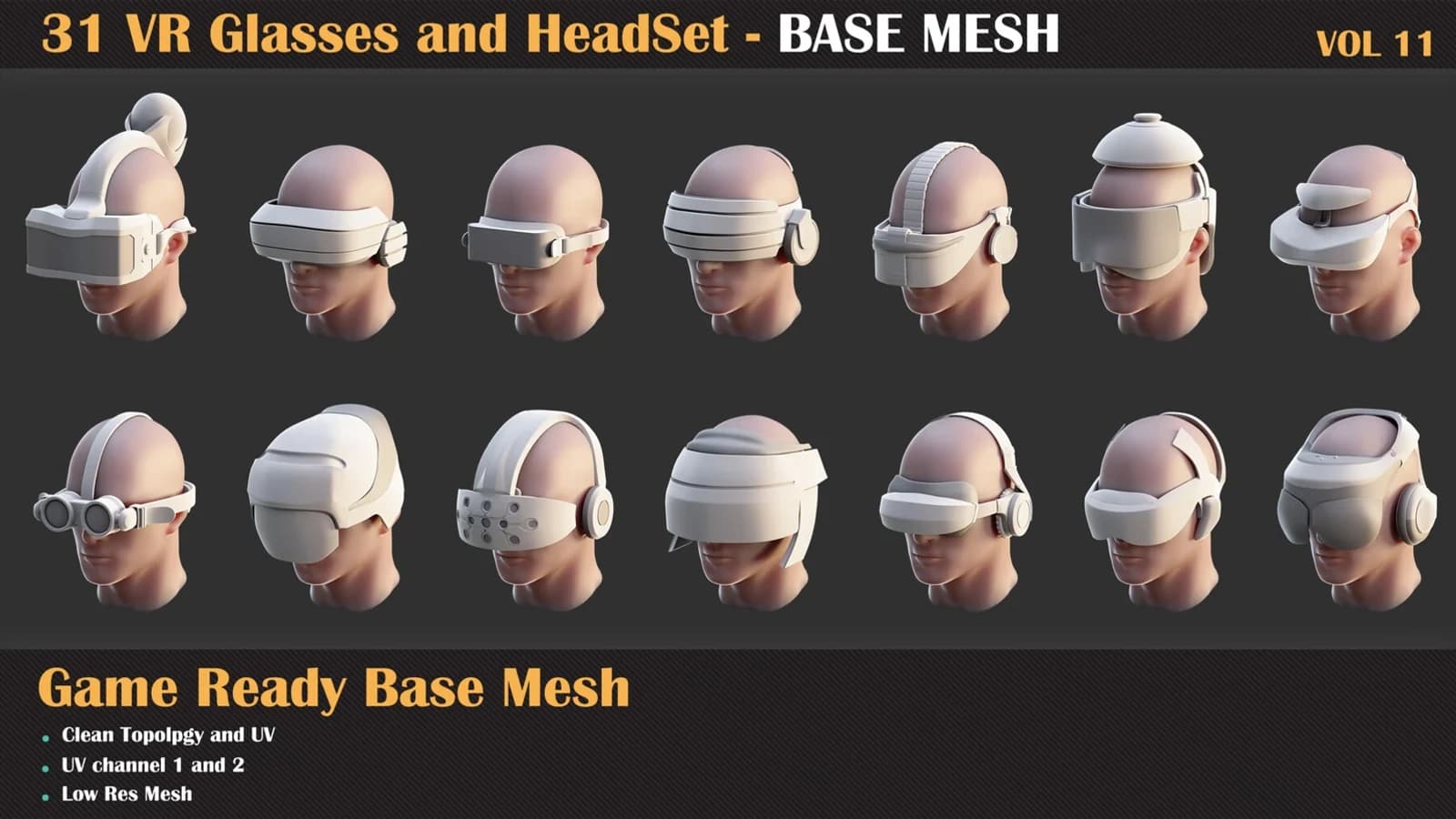 32 VR Glasses and Headset Base Mesh — VOL 11 — preview 4