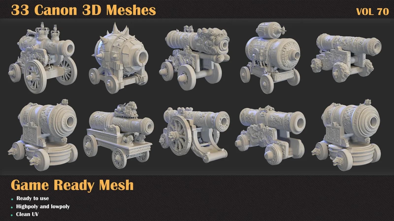 33 Cannon 3D Meshes — VOL 70 — preview 5