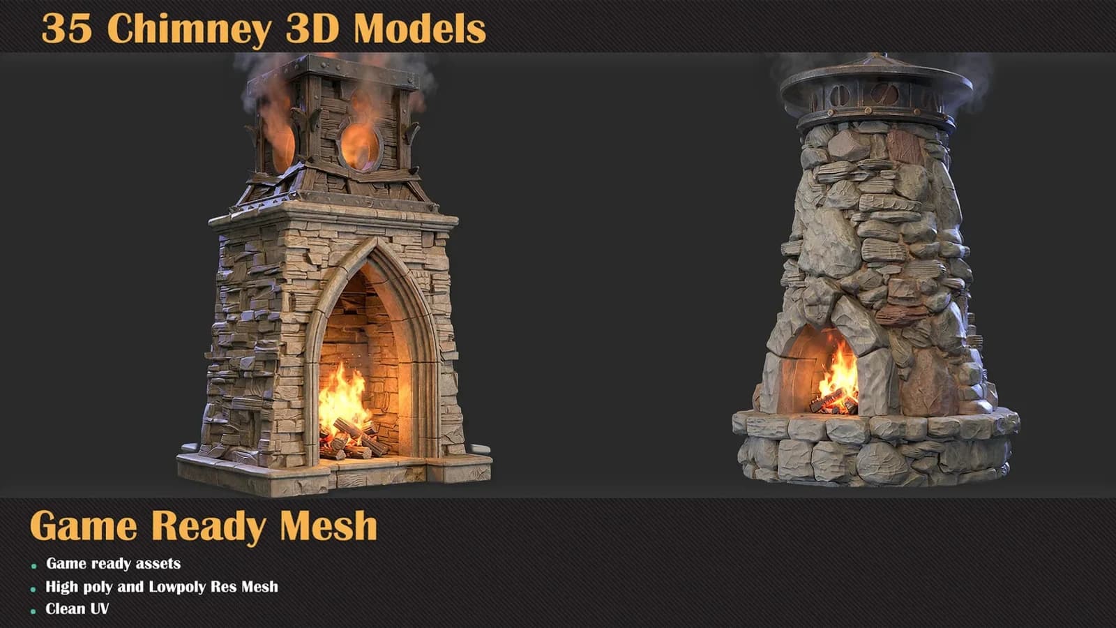 35 Chimney 3D Models — VOL 67 — preview 2