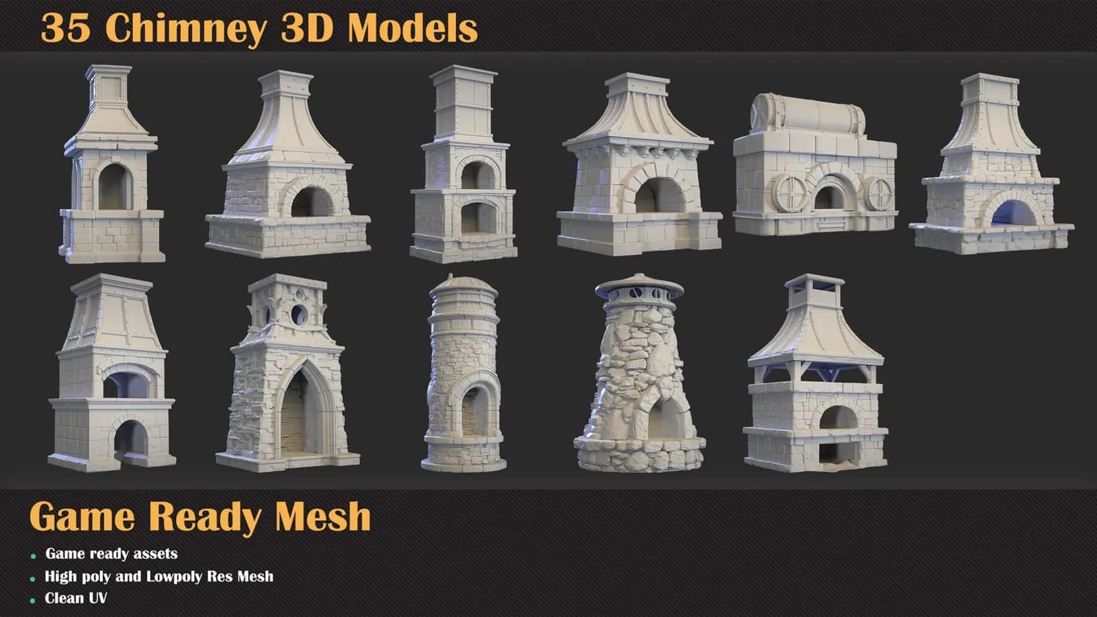 35 Chimney 3D Models — VOL 67 — preview 5