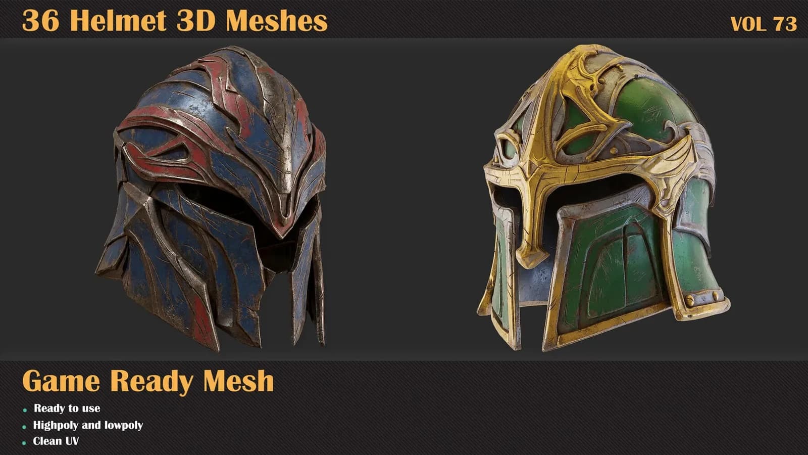 36 Helmet 3D Meshes — VOL 72 — preview 2