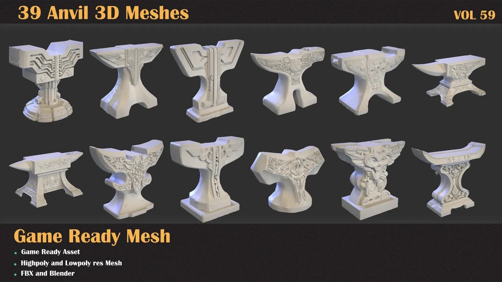 39 Anvil 3D Meshes — VOL 59 — preview 6