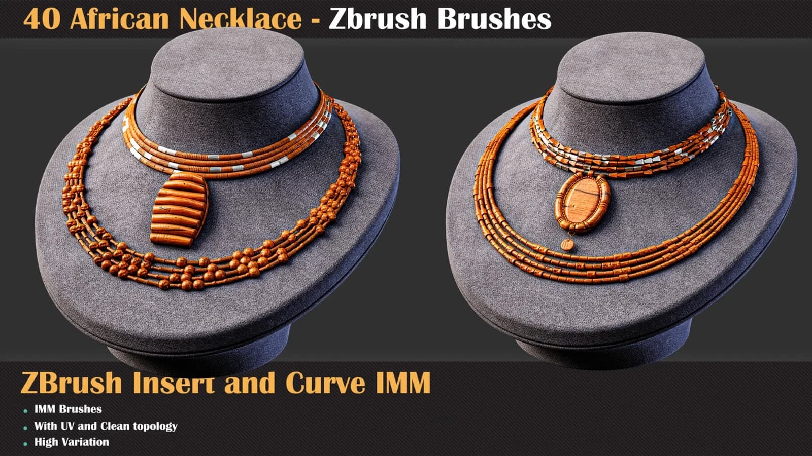 40 African Necklace ZBrush IMM Brushes