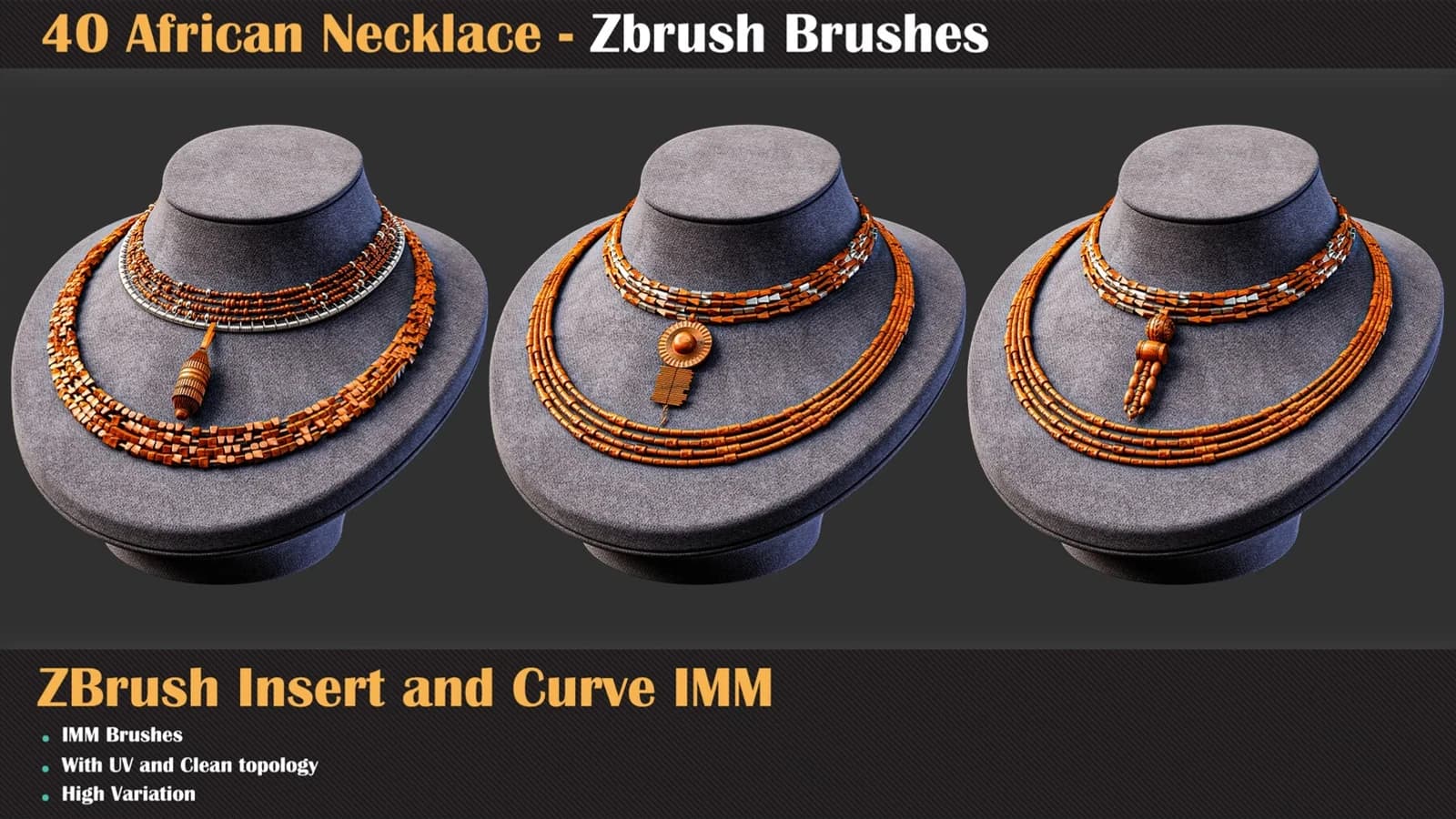 40 African Necklace ZBrush IMM Brushes — preview 5