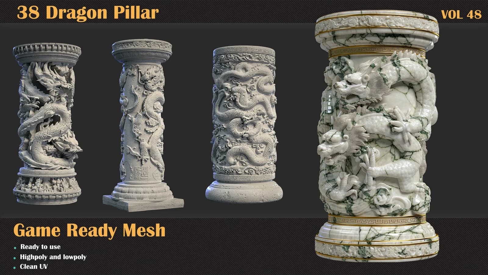 40 Ancient Stones 3D Meshes — VOL 49 — preview 10