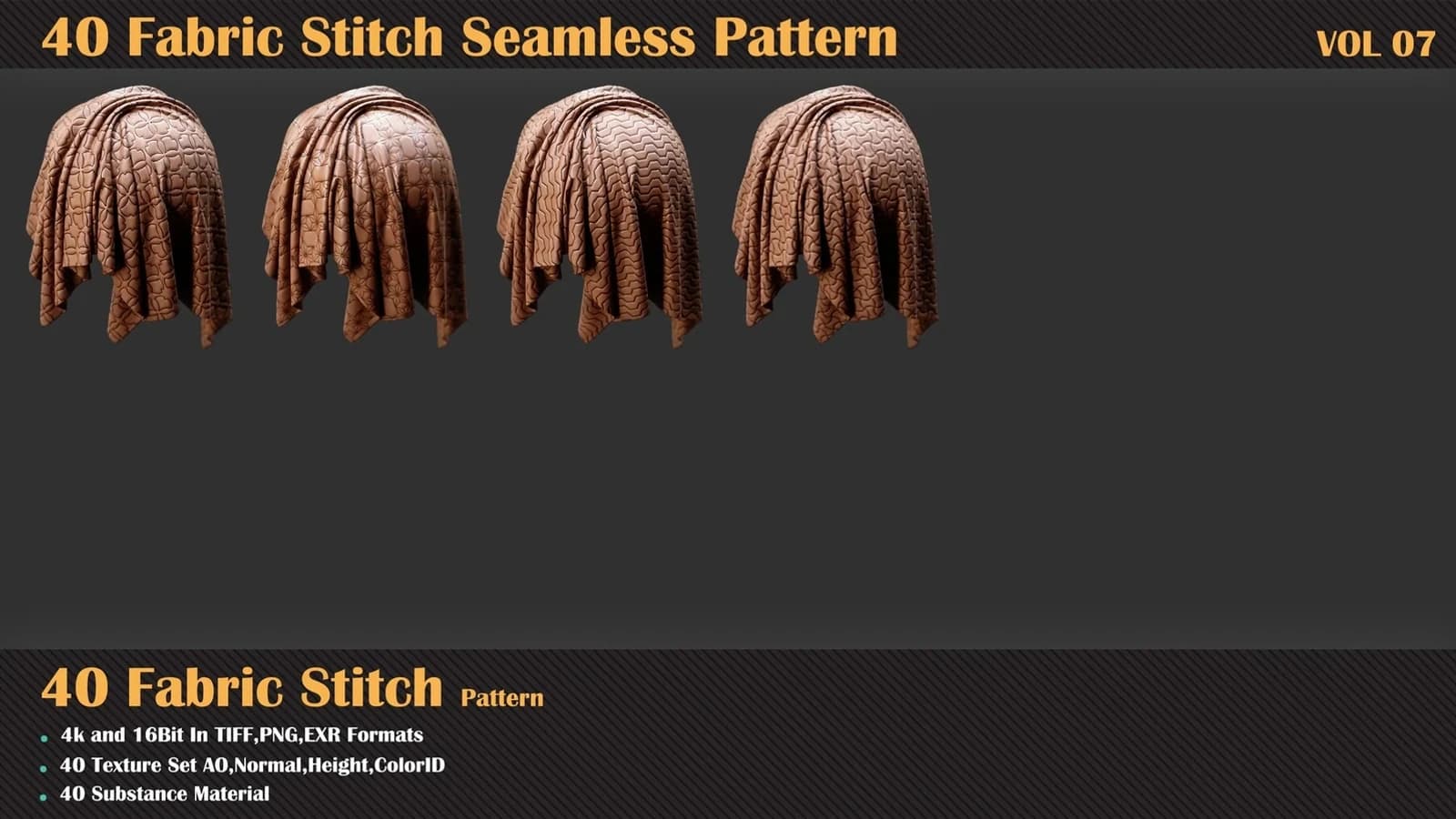 40 Fabric Stitch Seamless Pattern — VOL 07 — preview 6