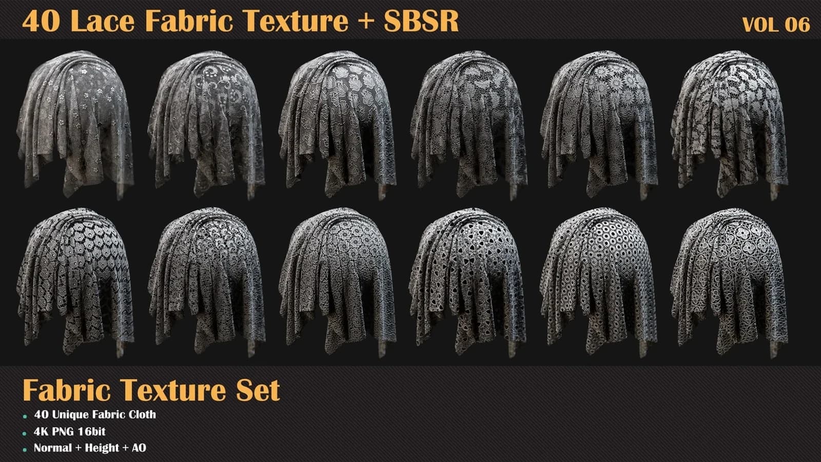 40 Lace Fabric Texture + SBSR — VOL 06 — preview 6