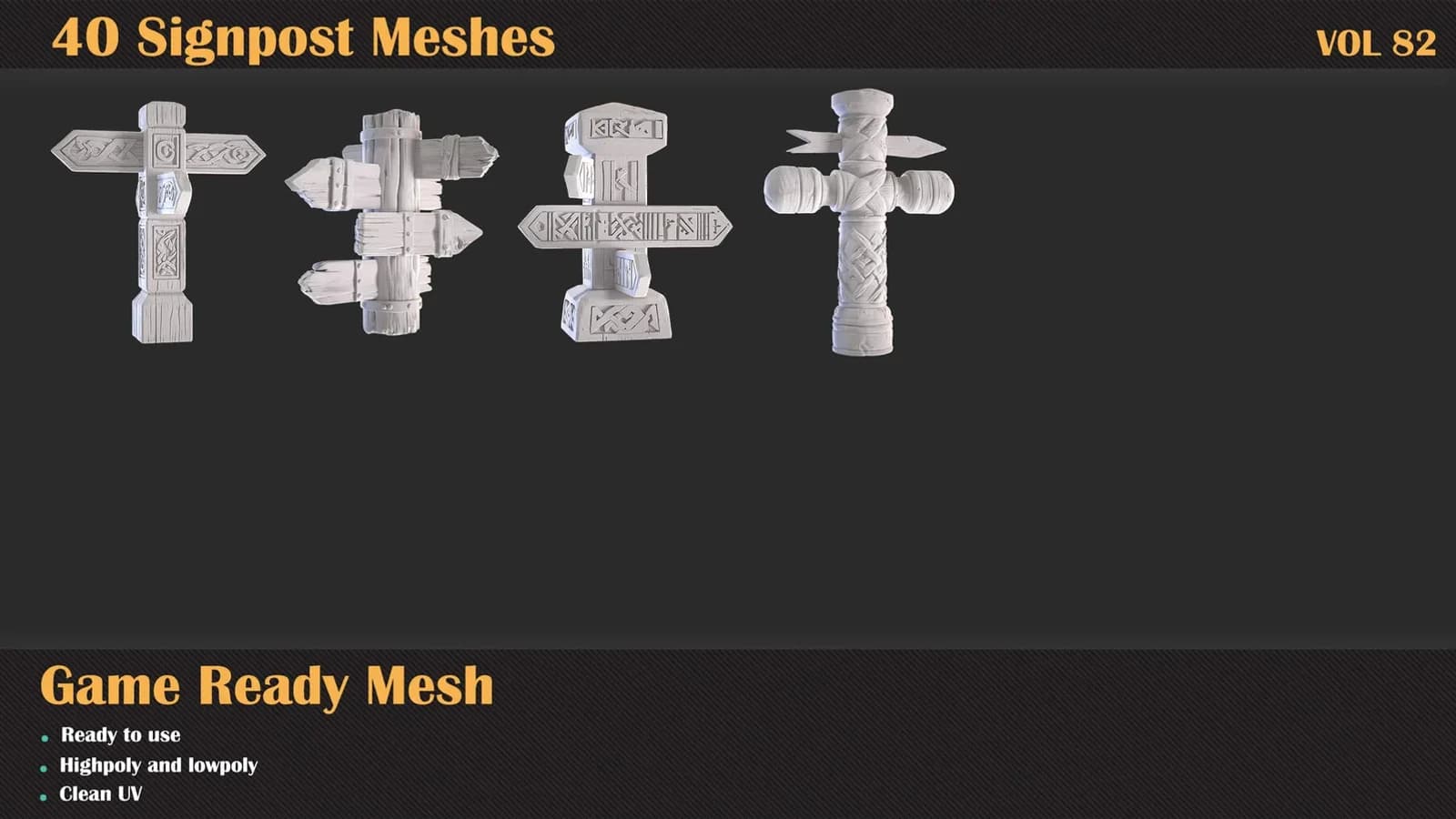 40 Signpost 3D Meshes — VOL 82 — preview 7
