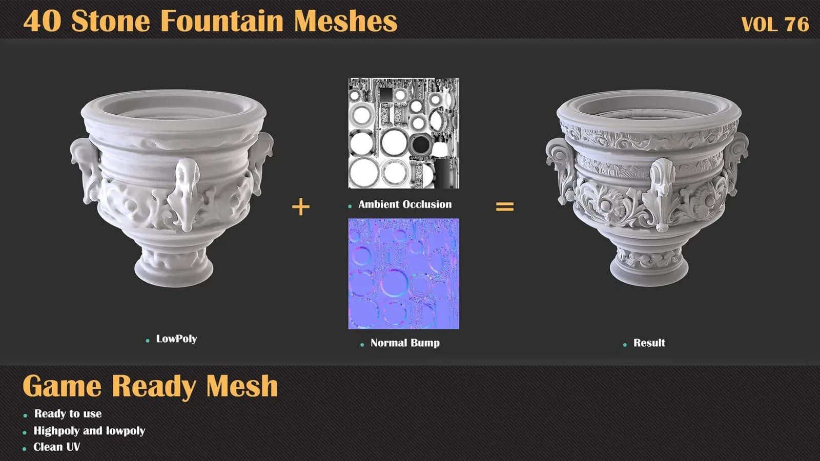 40 Stone Fountain 3D Meshes — VOL 76 — preview 2
