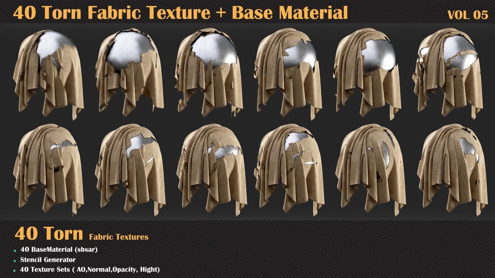 40 Torn Fabric Texture — VOL 05 — preview 2