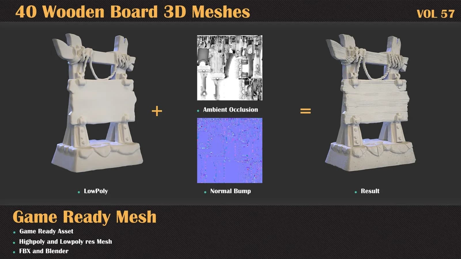 40 Wooden Board 3D Meshes — VOL 57 — preview 4