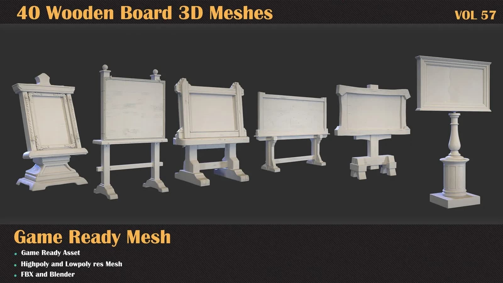 40 Wooden Board 3D Meshes — VOL 57 — preview 6