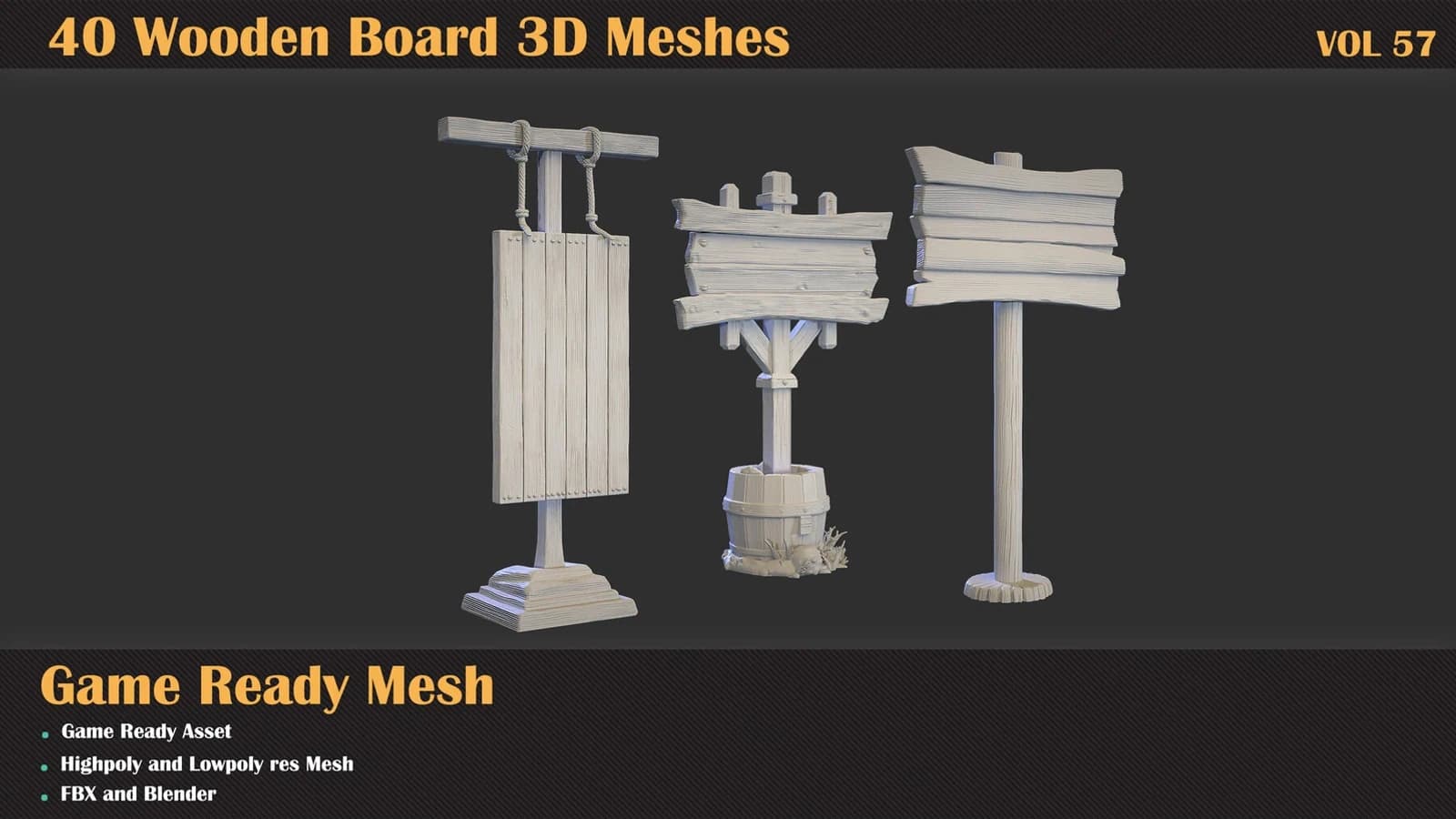 40 Wooden Board 3D Meshes — VOL 57 — preview 11