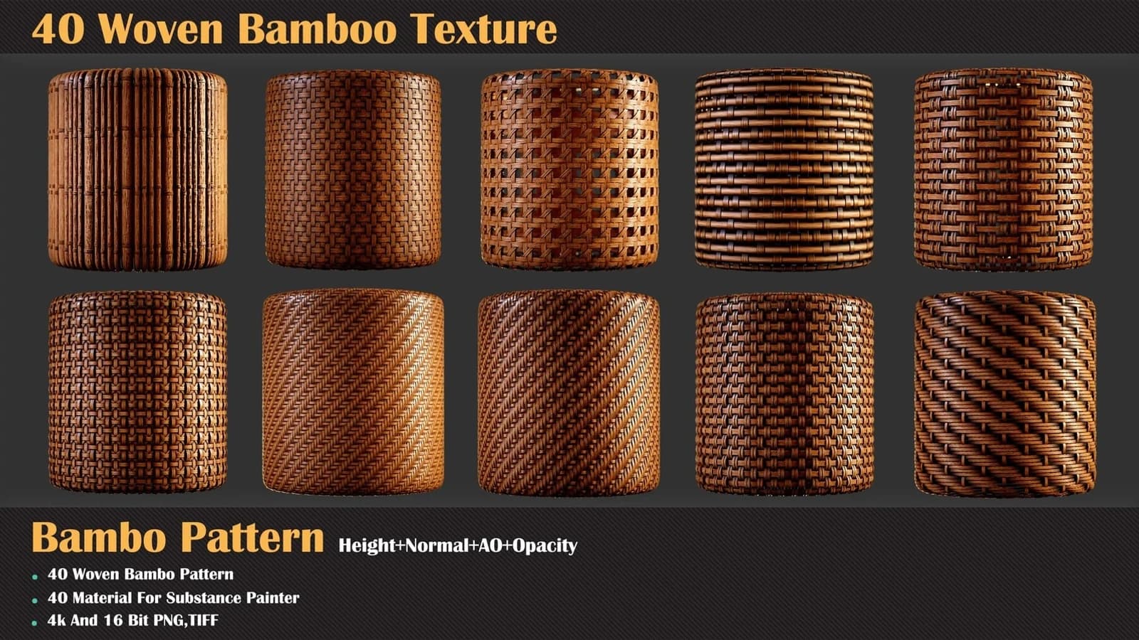 40 Woven Bamboo Texture — preview 7