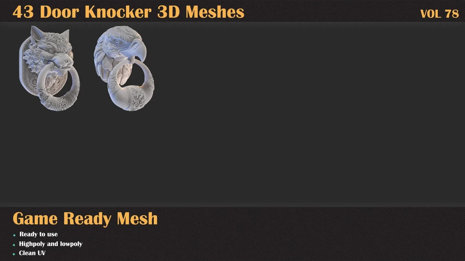43 Door Knocker 3D Meshes — VOL 78 — preview 7
