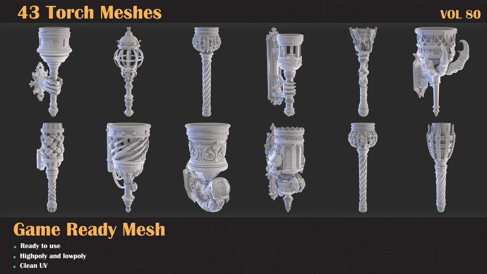 43 Torch 3D Meshes — VOL 80 — preview 4