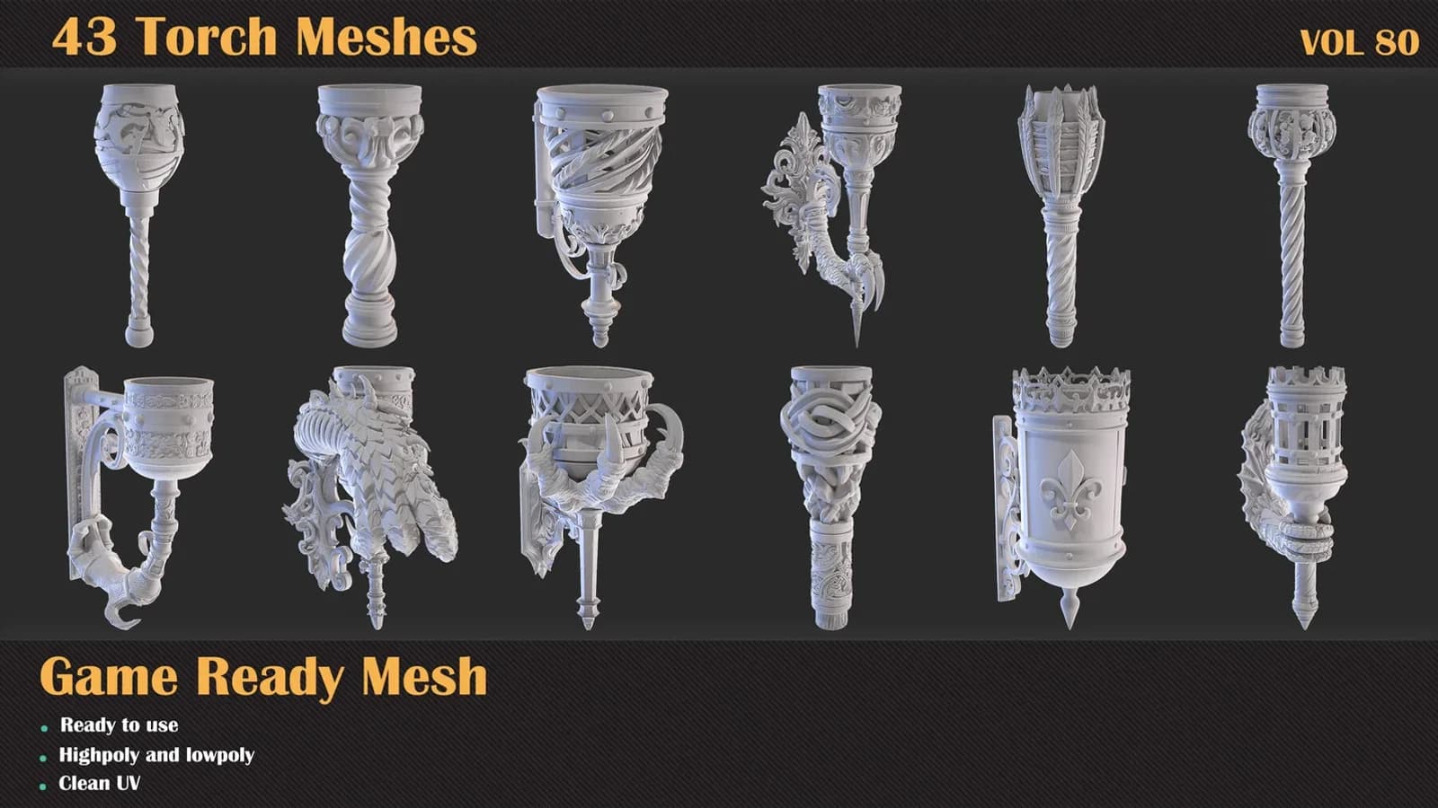 43 Torch 3D Meshes — VOL 80 — preview 6