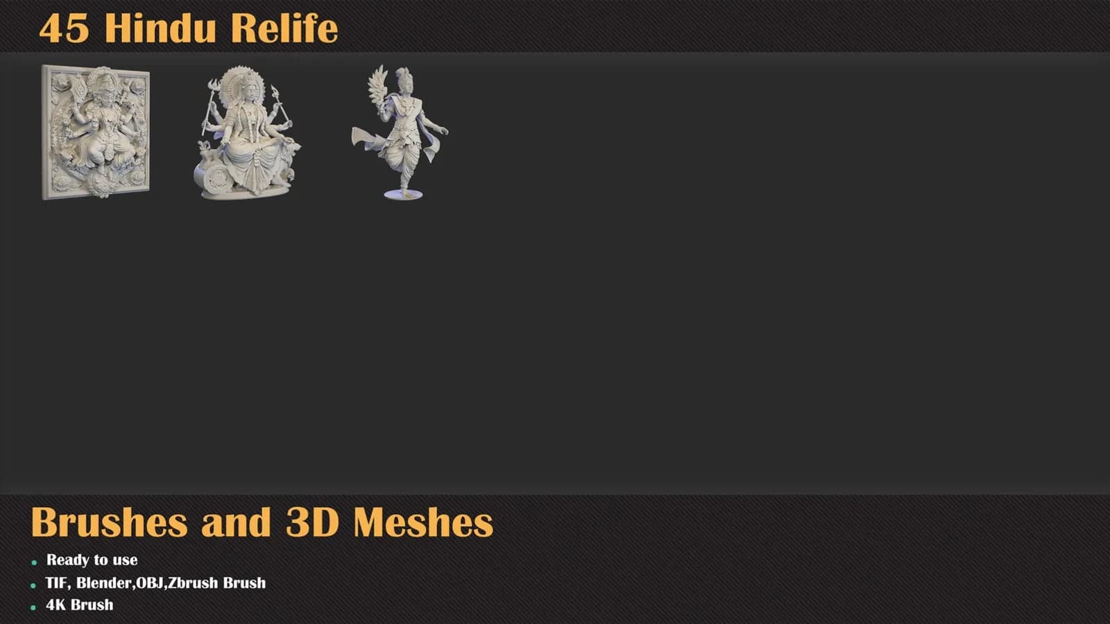 45 Hindu Relief Brushes & 3D Meshes — preview 5