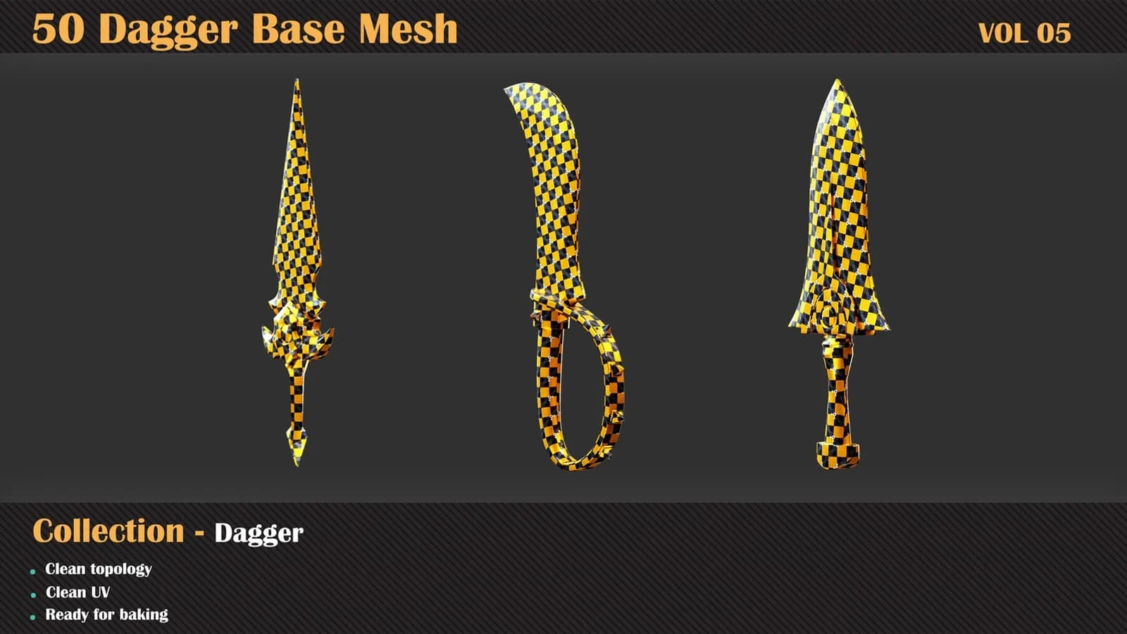 50 Dagger Base Mesh — VOL 06 ( Game Ready ) — preview 2