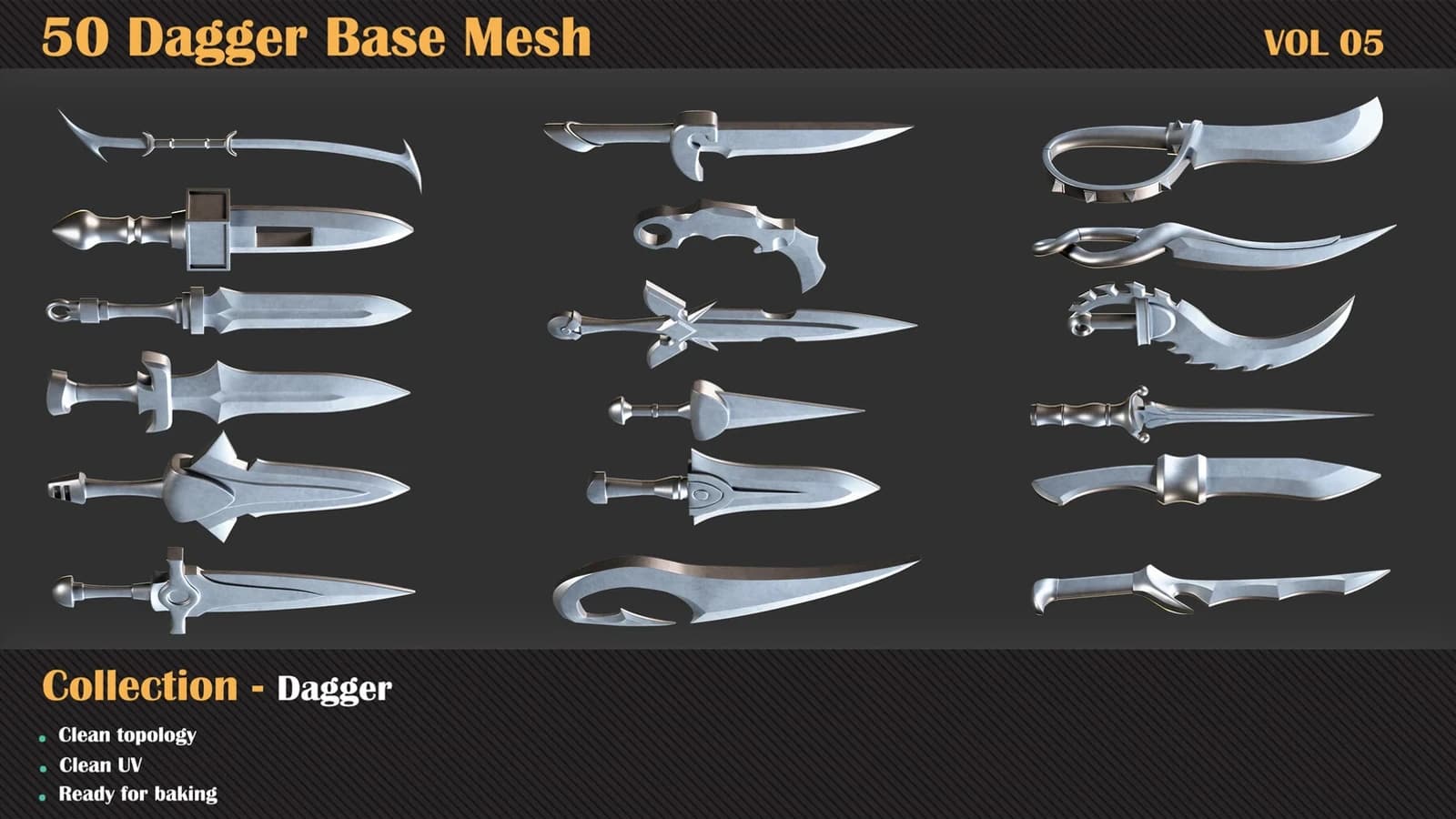 50 Dagger Base Mesh — VOL 06 ( Game Ready ) — preview 4